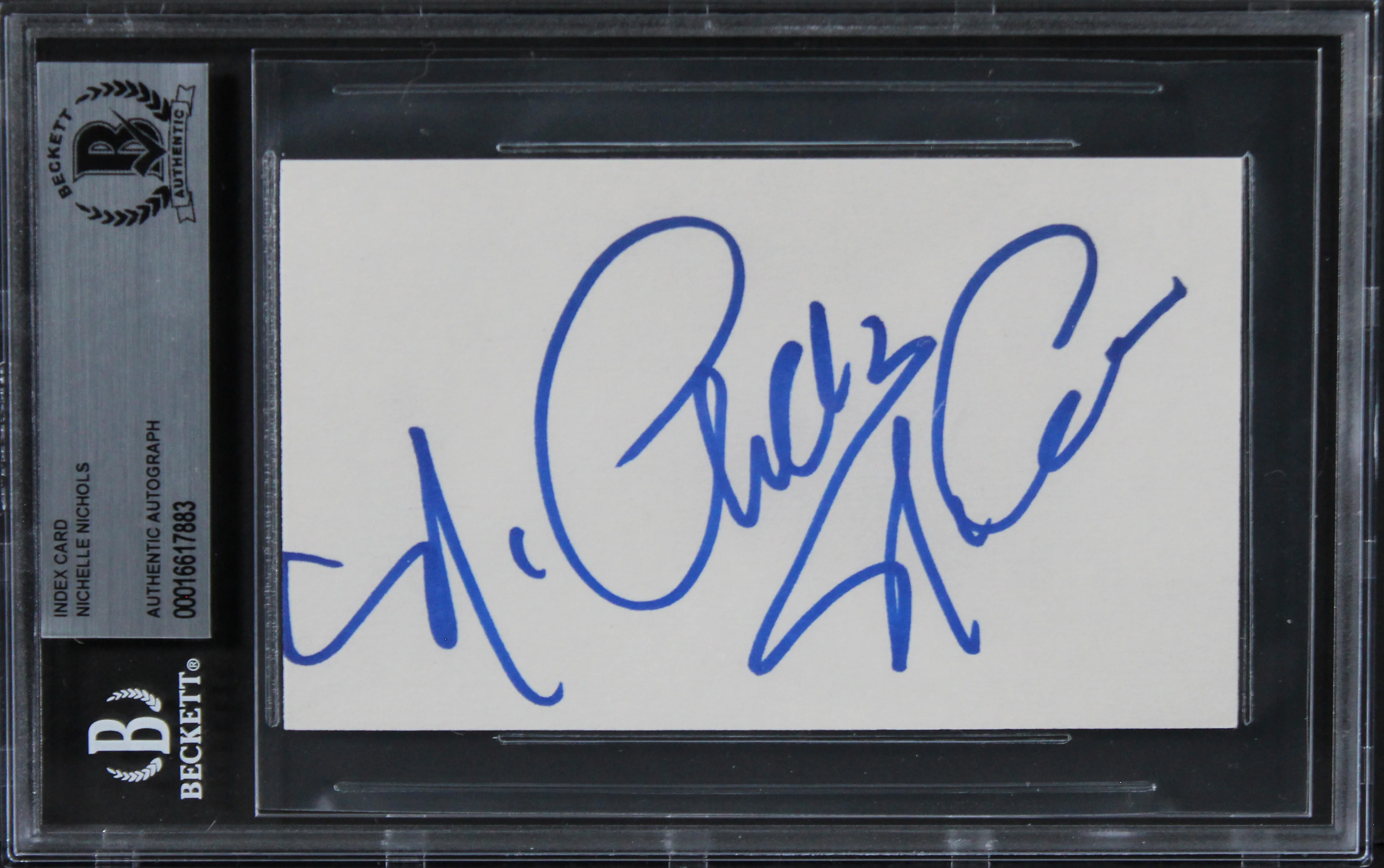 Nichelle Nichols Star Trek Authentic Signed 3x5 Index Card BAS Slabbed - Image 2