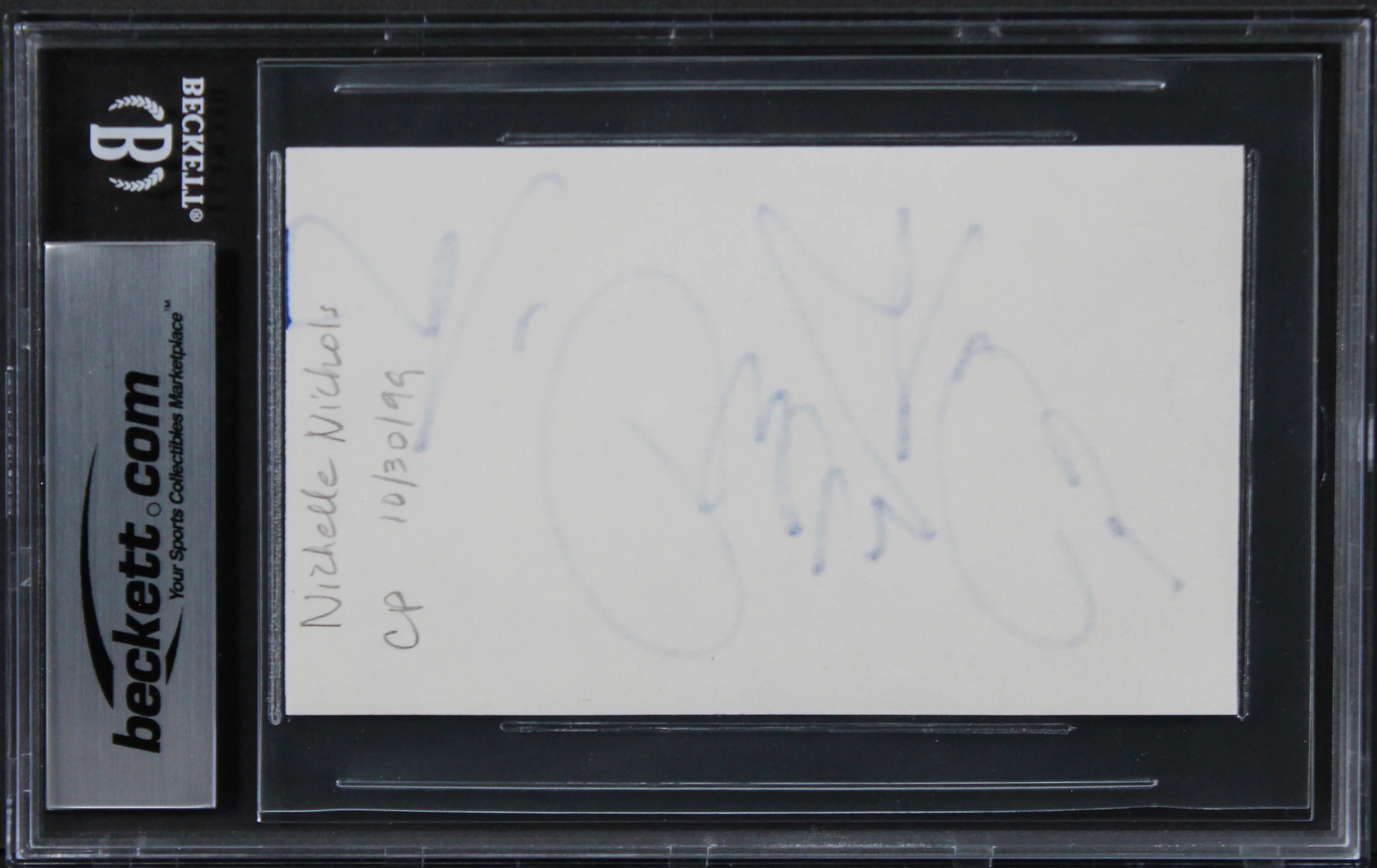 Nichelle Nichols Star Trek Authentic Signed 3x5 Index Card BAS Slabbed - Image 3