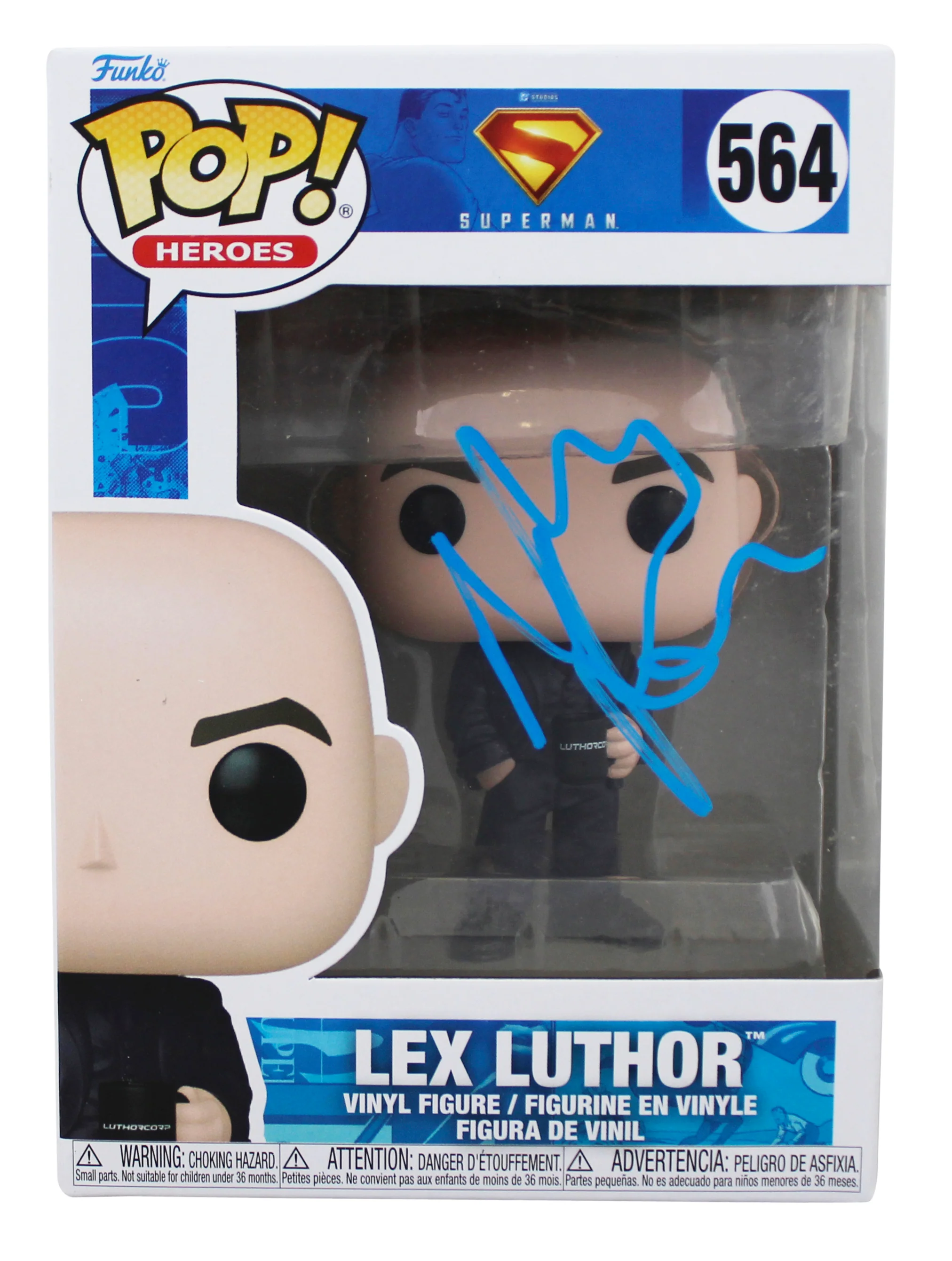 Nicholas Hoult Superman Signed Lex Luthor #564 Funko Pop Vinyl Figure JSA - Image 2