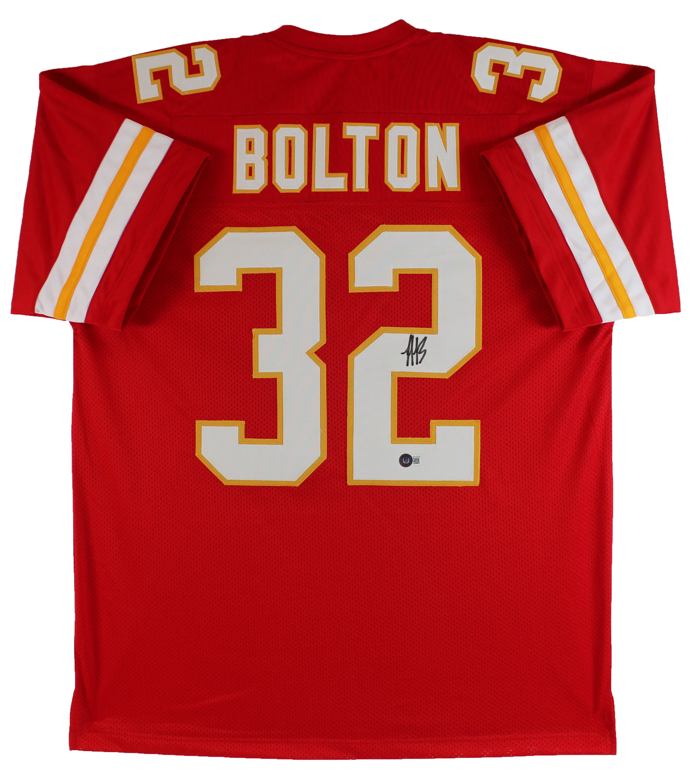 Nick Bolton Authentic Signed Red Pro Style Jersey Autographed BAS Witnessed - Image 2