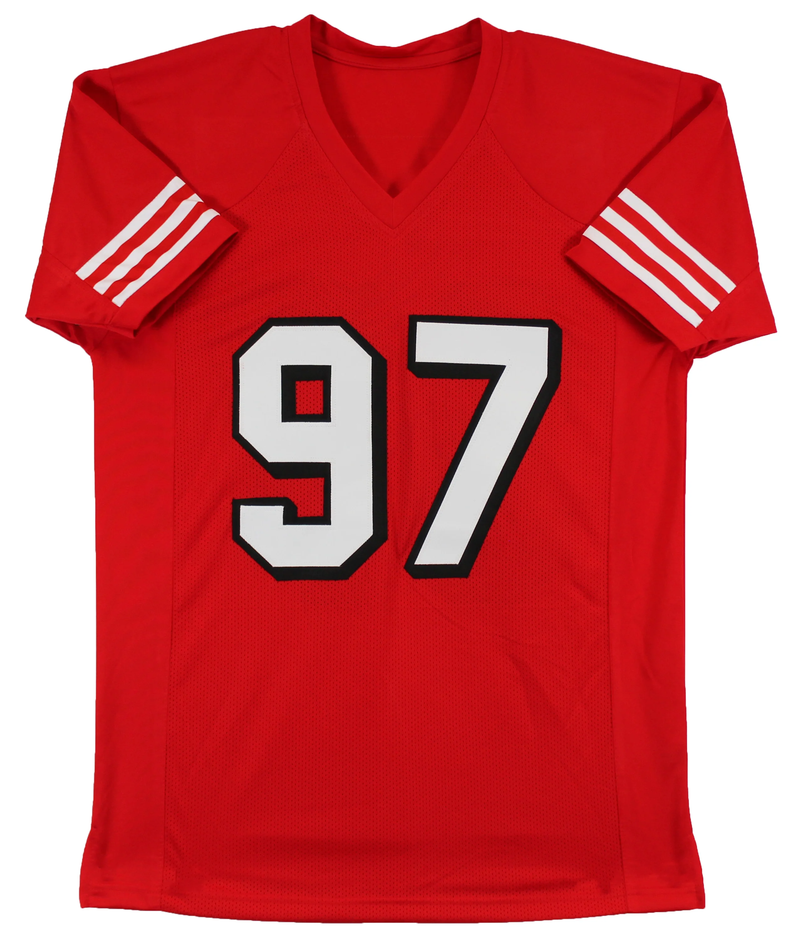 Nick Bosa Authentic Signed Red Pro Style Jersey w/ Dropshadow BAS Witnessed - Image 4