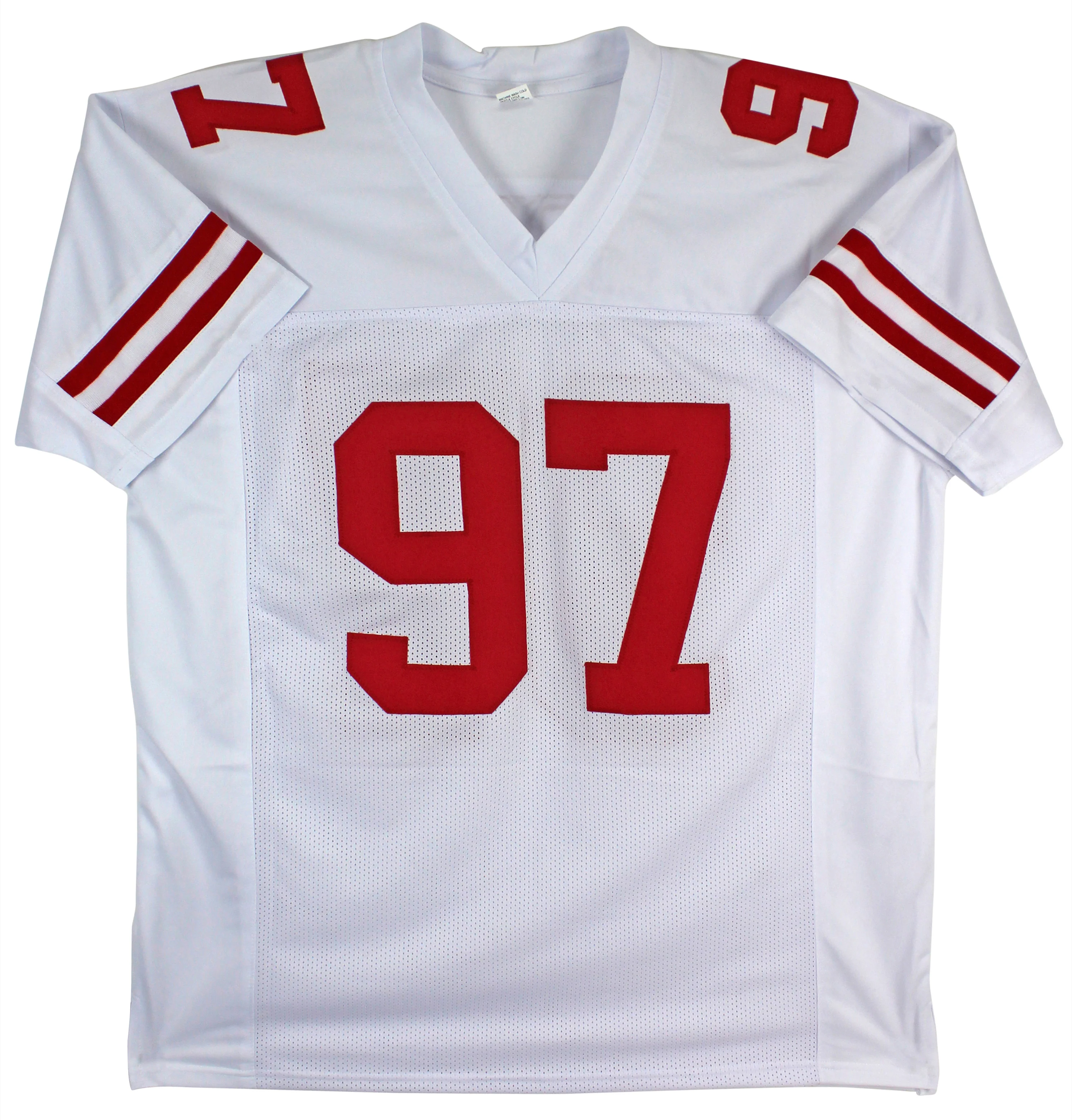 Nick Bosa Authentic Signed White Jersey w/ Silver Sig Autographed BAS Witnessed - Image 4