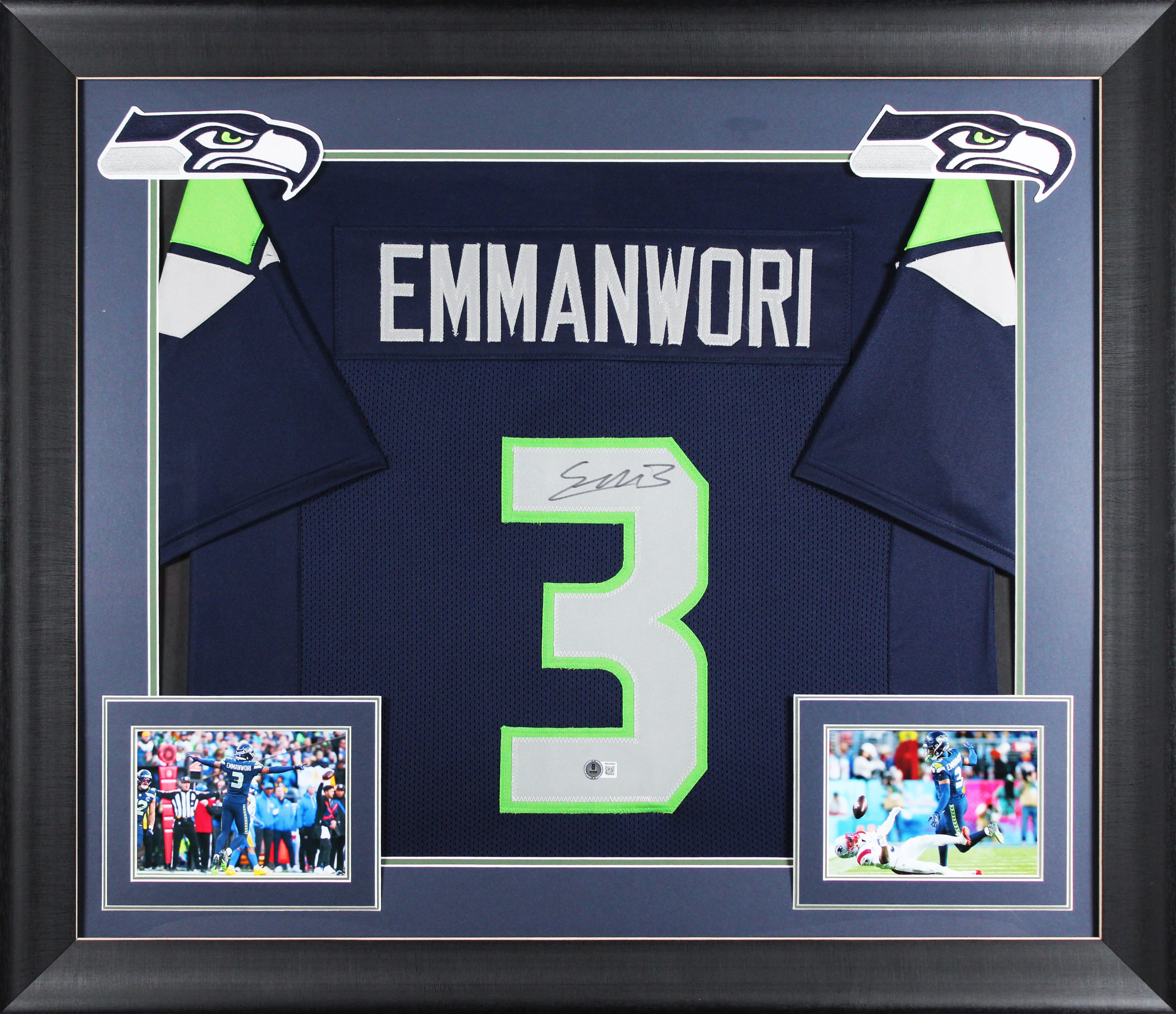 Nick Emmanwori Authentic Signed Navy Pro Style Framed Jersey BAS Witnessed