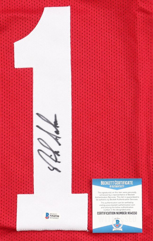Nick Saban Alabama Signed Crimson Football Jersey BAS - Image 2