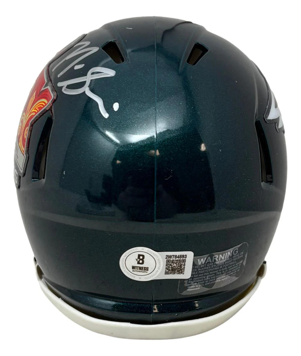 Nick Sirianni Signed Philadelphia Eagles Super Bowl 59 Mini Helmet BAS w/ Case - Image 2