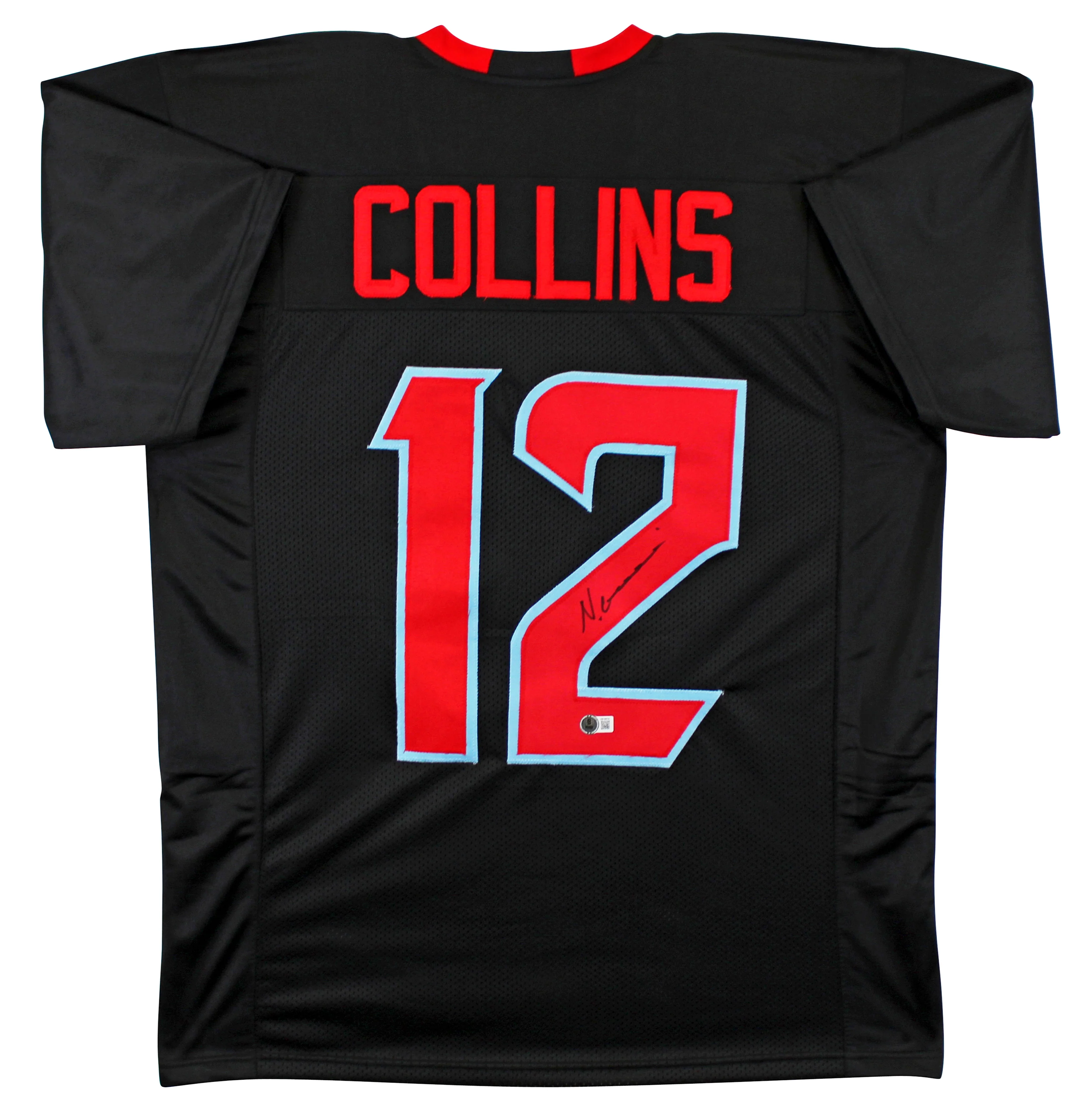 Nico Collins Authentic Signed Alternate Navy Blue Pro Style Jersey BAS Witnessed - Image 2