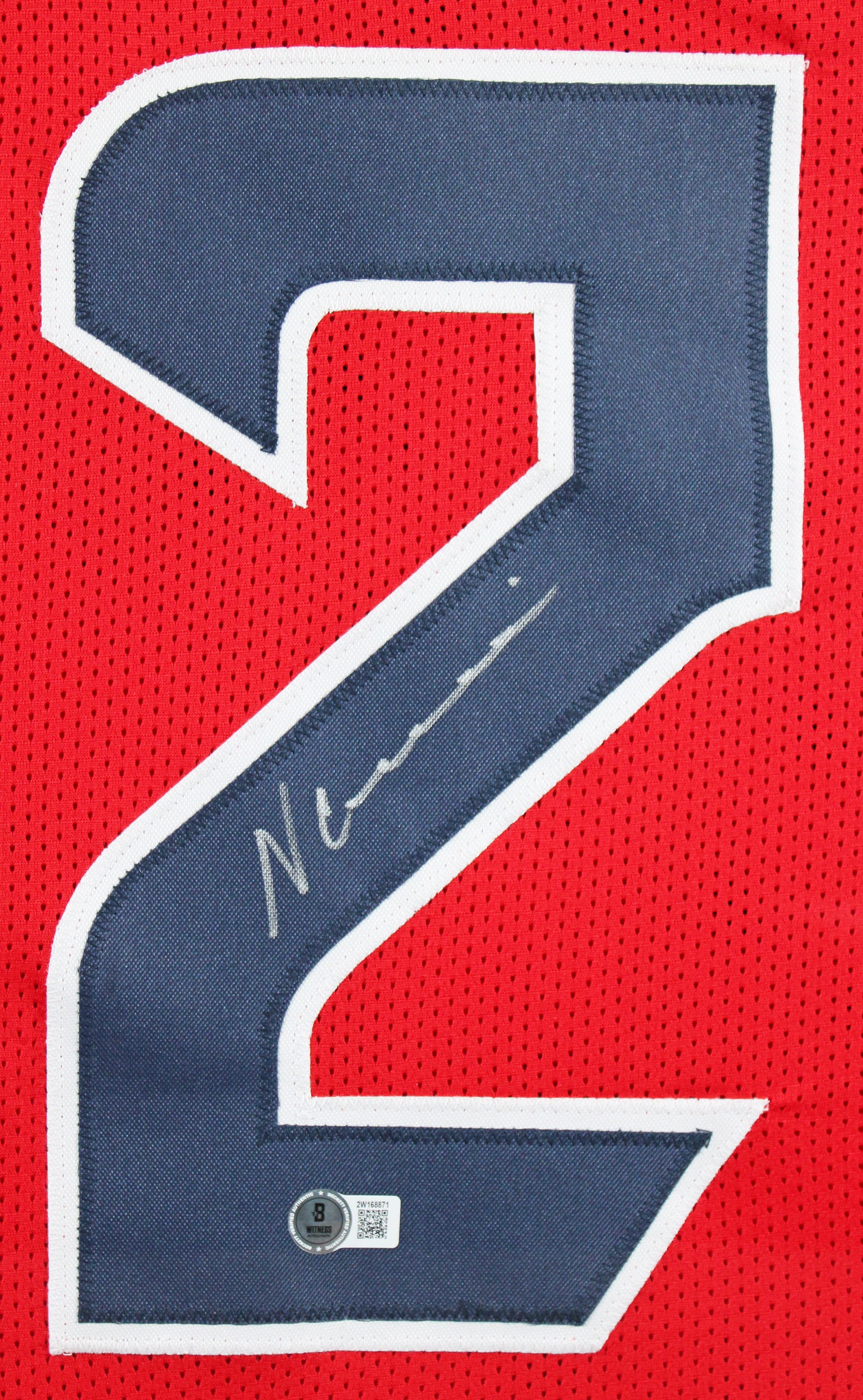 Nico Collins Authentic Signed Red Pro Style Framed Jersey BAS Witnessed - Image 3