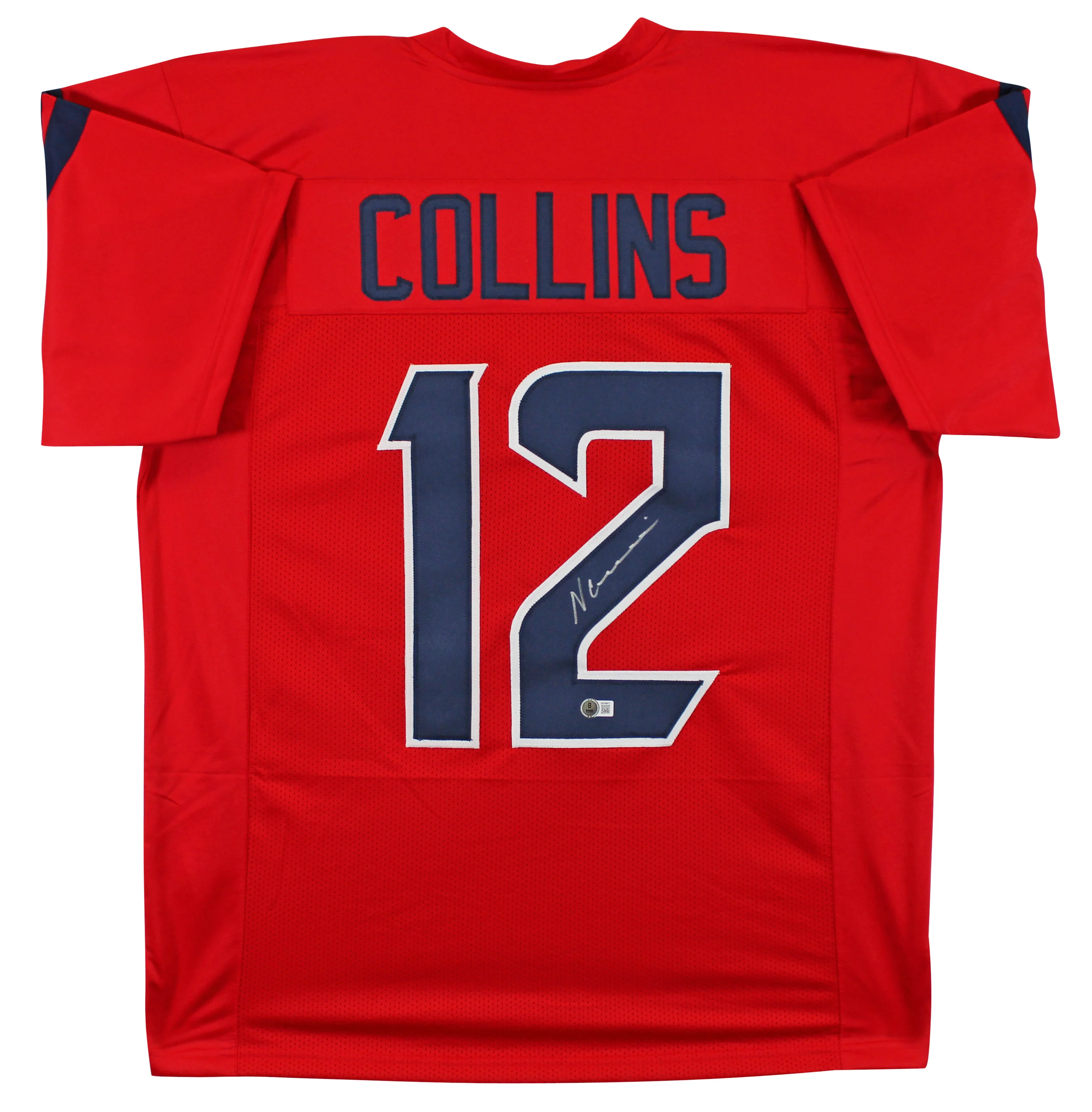 Nico Collins Authentic Signed Red Pro Style Jersey Autographed BAS Witnessed - Image 2