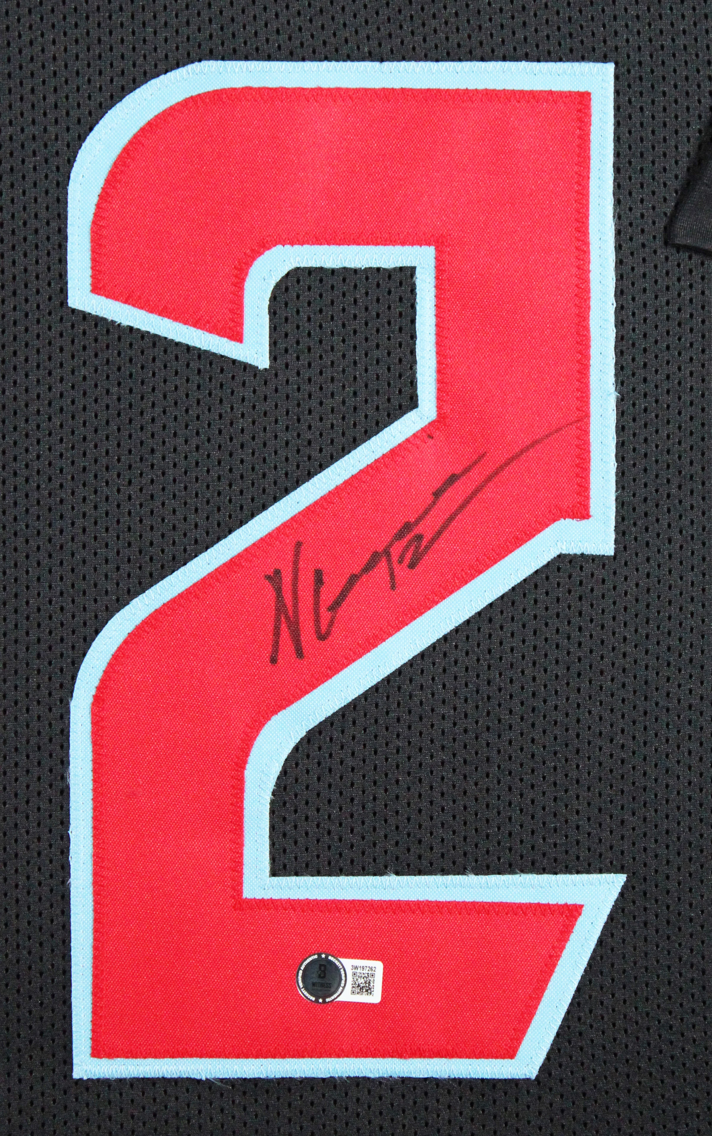 Nico Collins Signed Alternate Navy Blue Pro Style Framed Jersey BAS Witnessed - Image 3