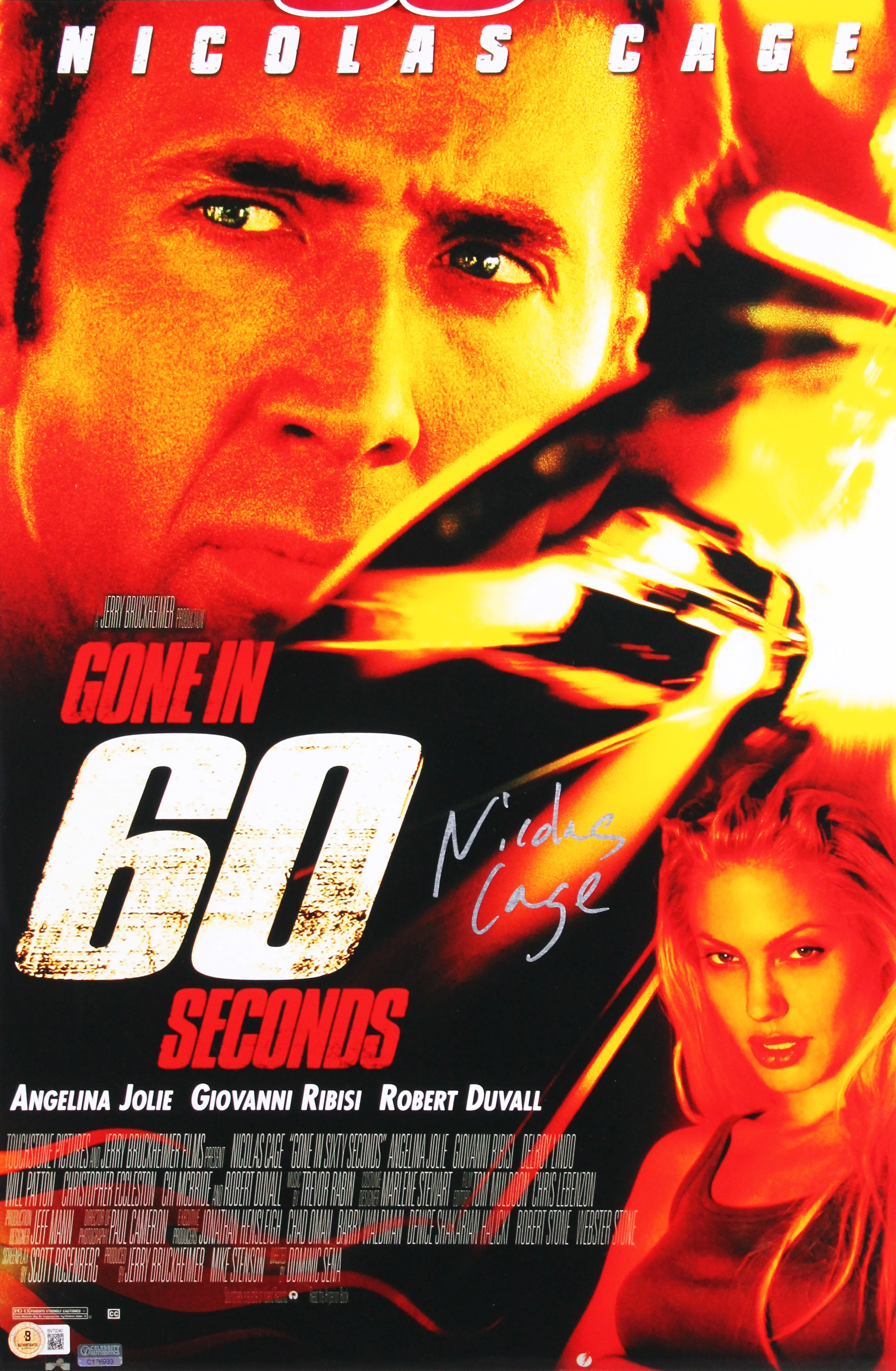 Nicolas Cage Gone in 60 Seconds Authentic Signed Framed 16x24 Photo BAS - Image 3