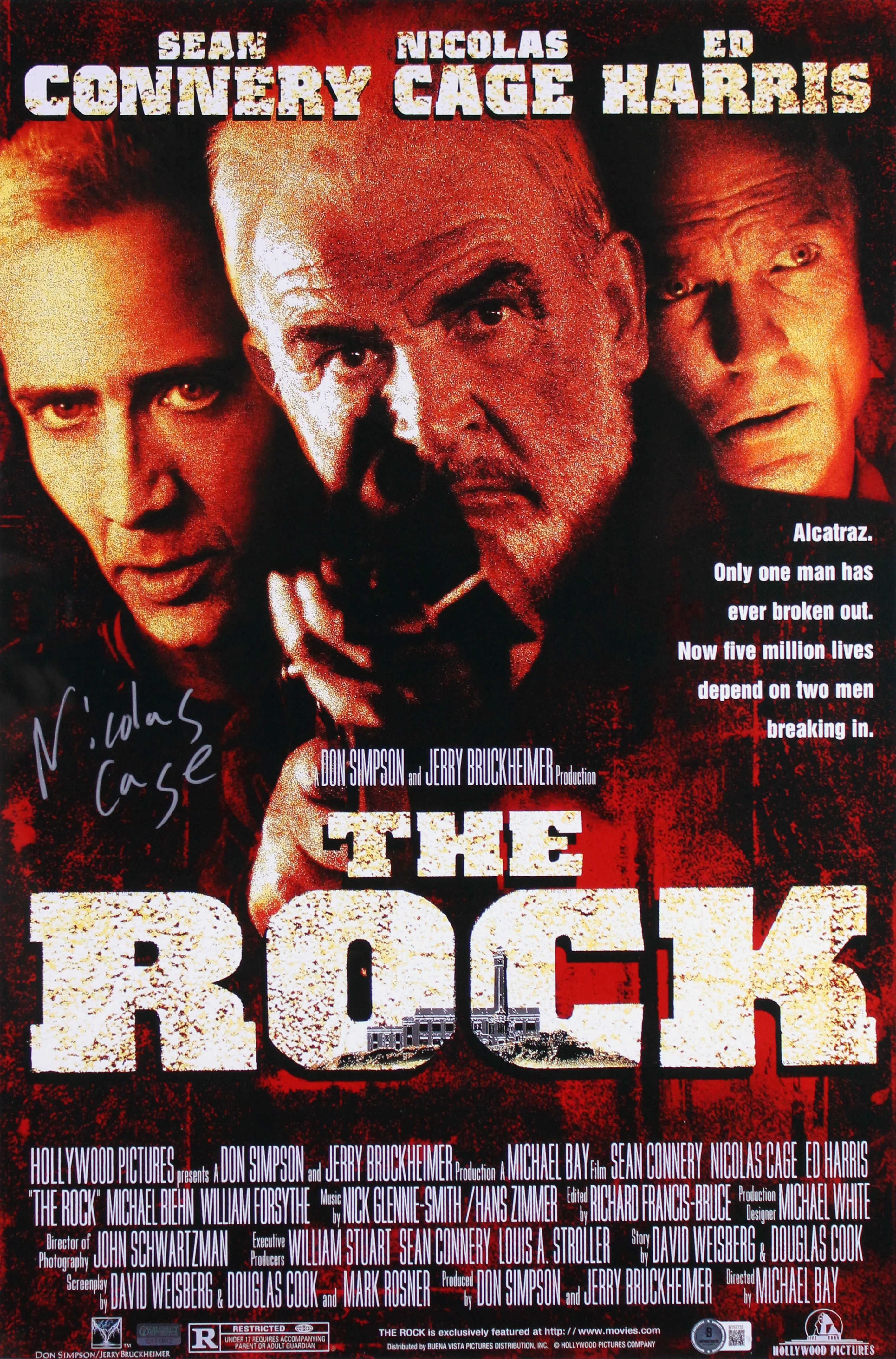 Nicolas Cage The Rock Authentic Signed Framed 16x24 Photo Autographed BAS - Image 3
