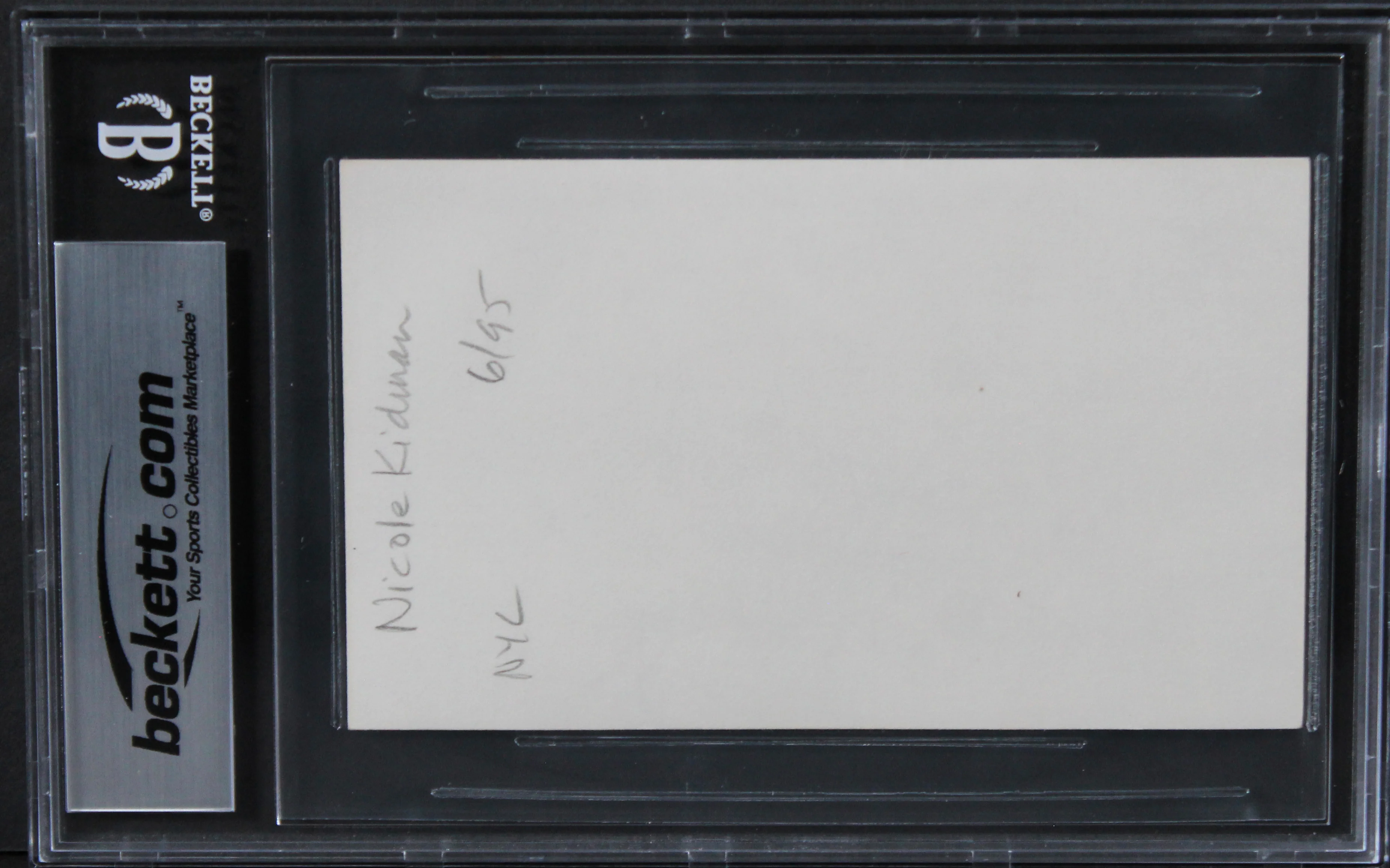 Nicole Kidman Moulin Rouge Authentic Signed 3x5 Index Card BAS Slabbed - Image 3