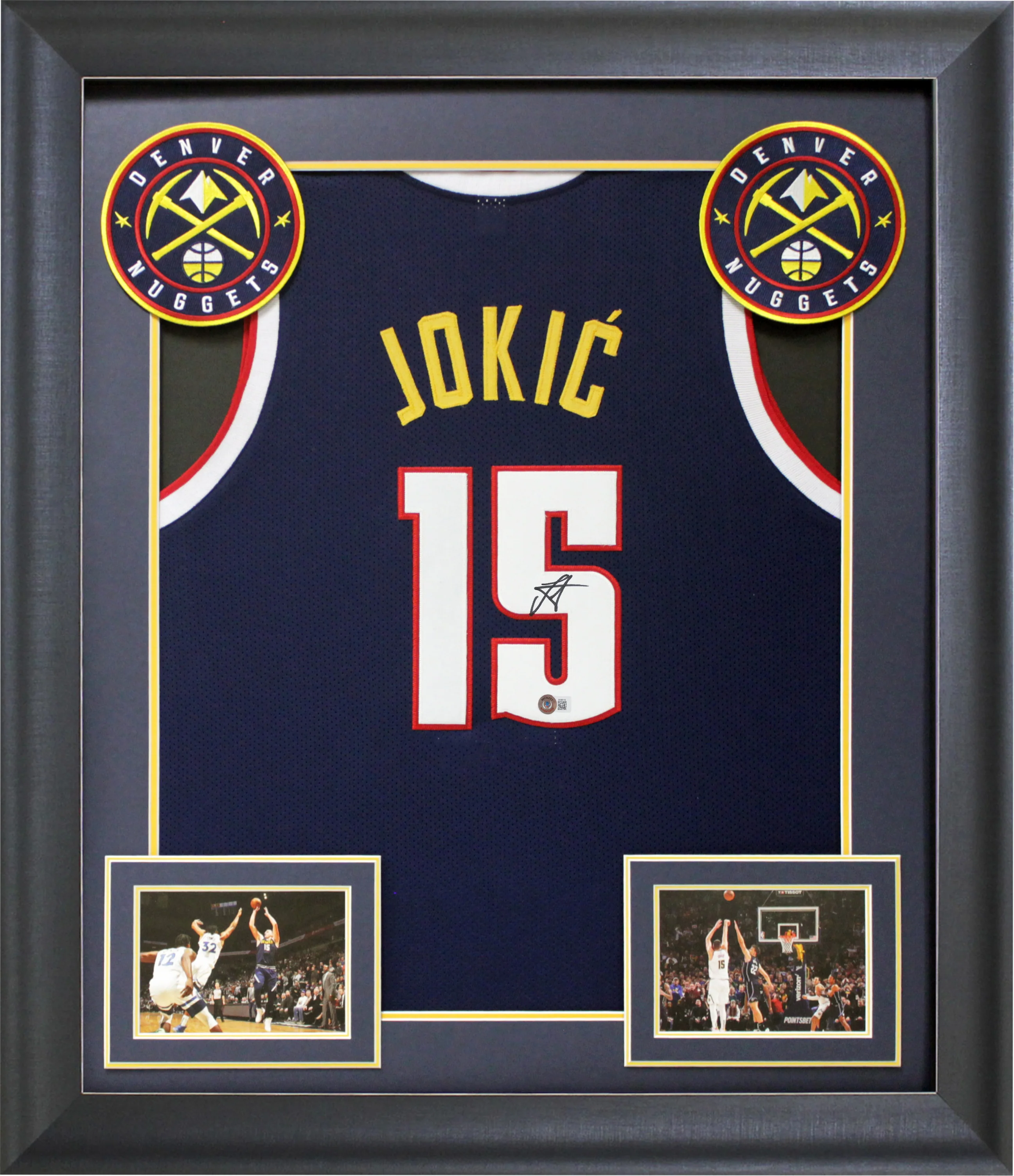 Nikola Jokic Authentic Signed Navy Blue Pro Style Framed Jersey BAS Witnessed - Image 2