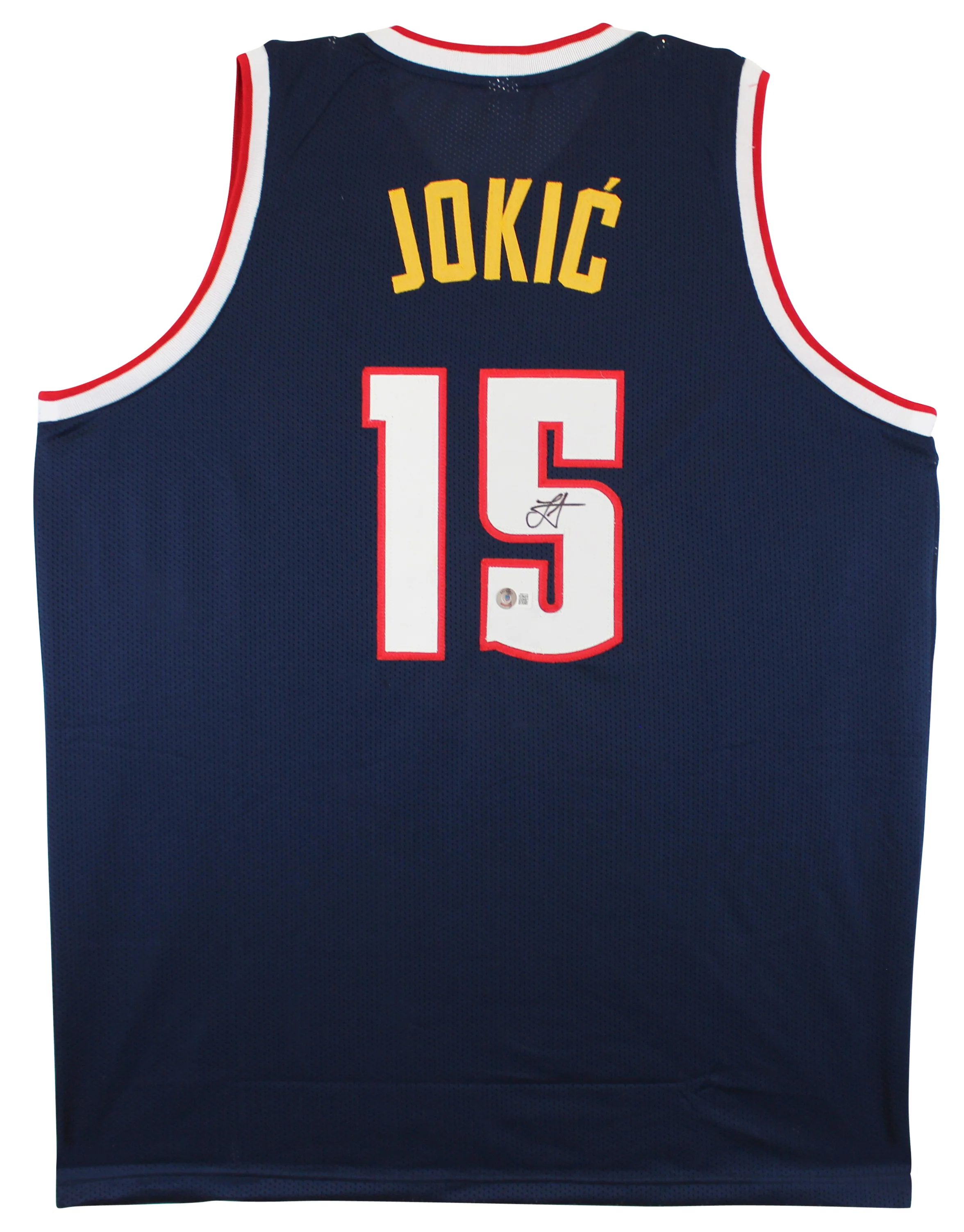 Nikola Jokic Authentic Signed Navy Blue Pro Style Jersey BAS Witnessed - Image 2