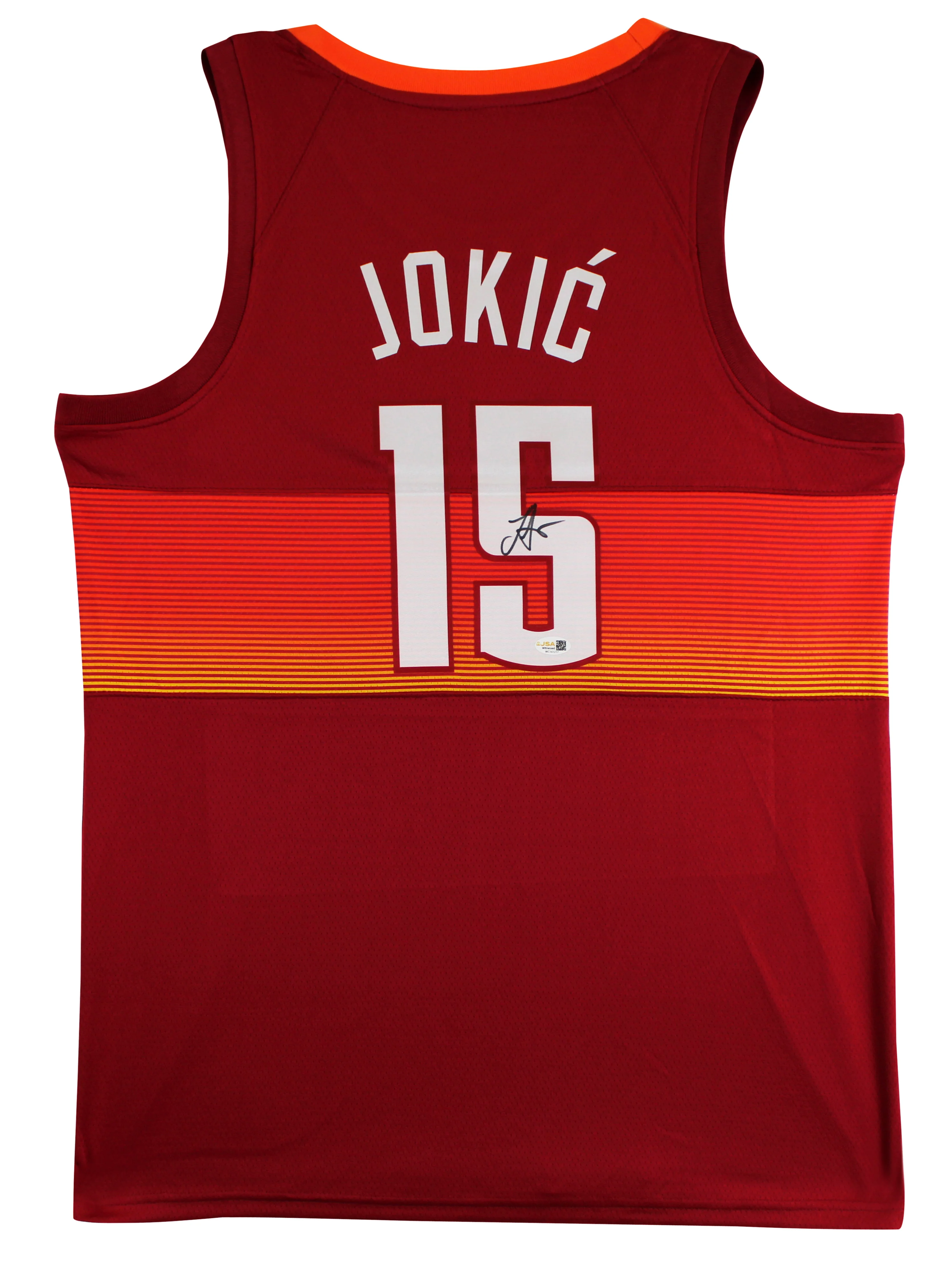 Nikola Jokic Authentic Signed Red City Edition Pro Style Jersey Autographed JSA - Image 2