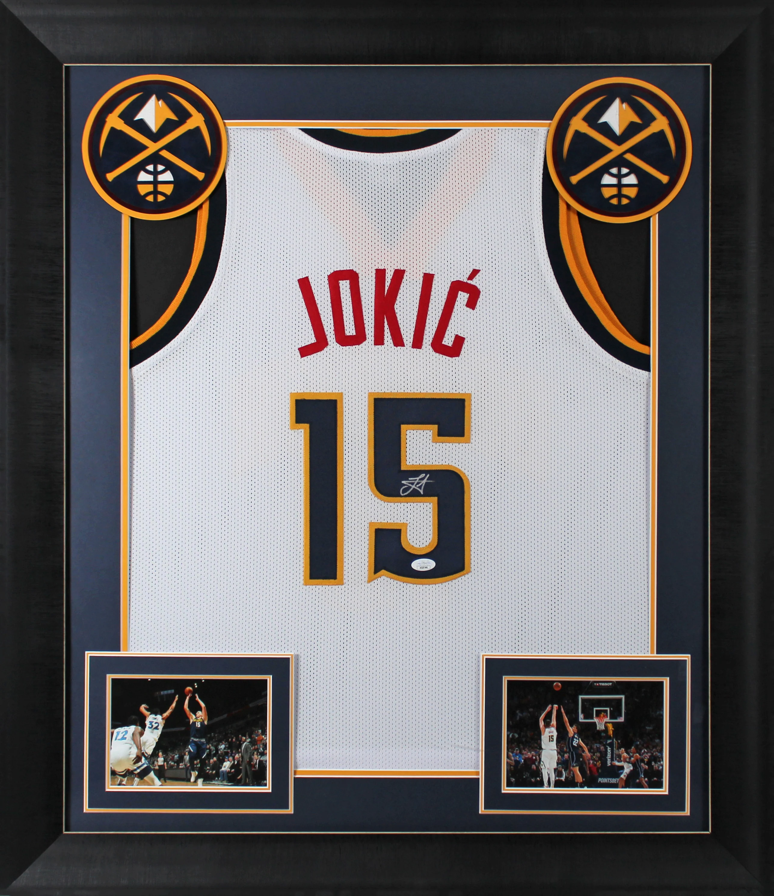 Nikola Jokic Authentic Signed White Pro Style Framed Jersey Autographed JSA - Image 2