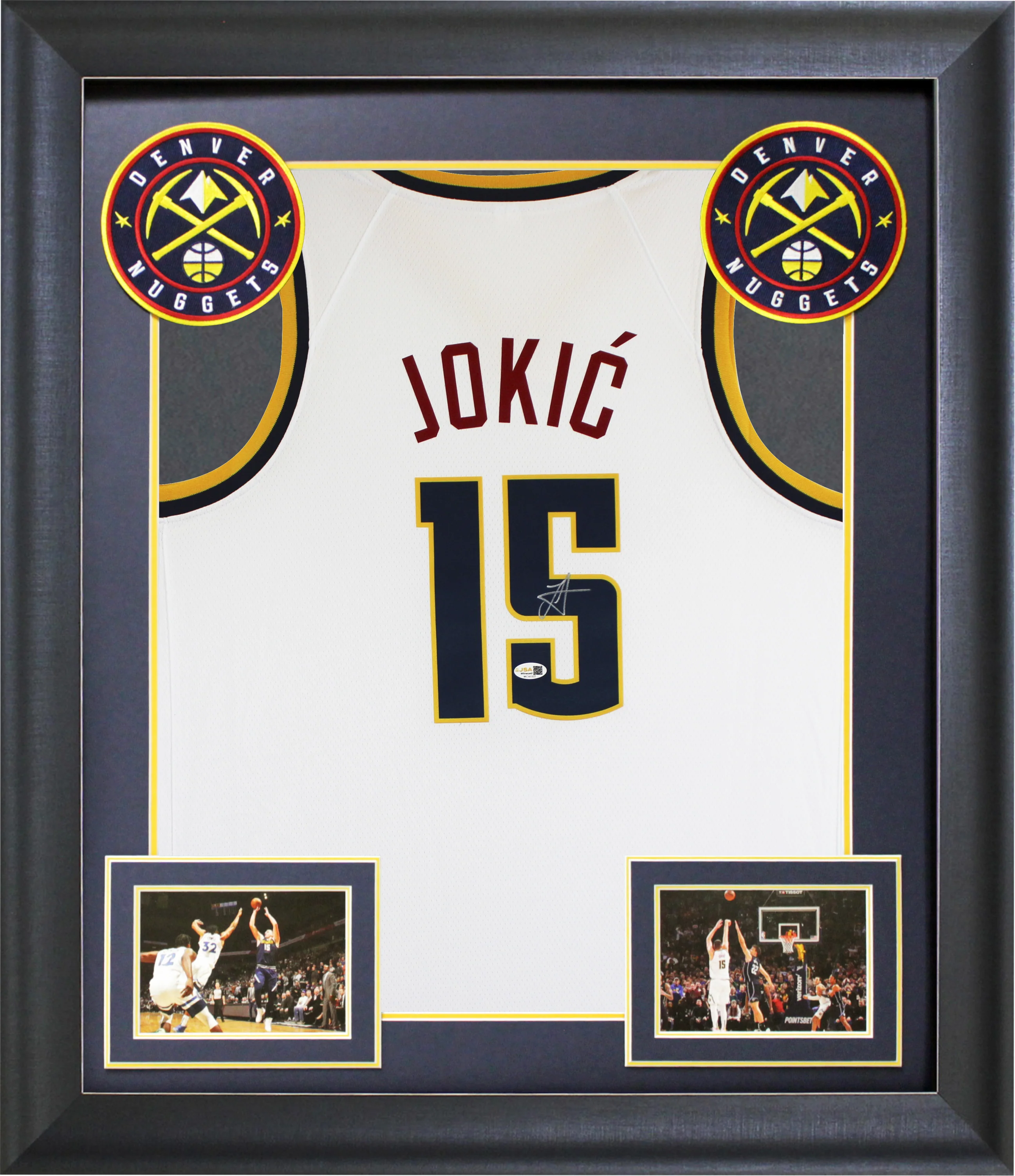 Nikola Jokic Authentic Signed White Pro Style Framed Jersey Autographed JSA 3 - Image 2