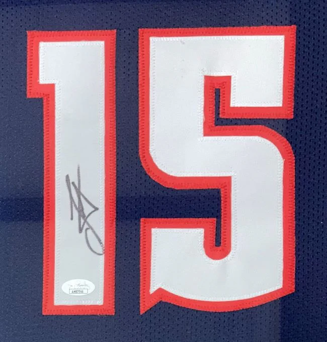 Nikola Jokic Denver Signed Framed Navy Blue Basketball Jersey JSA - Image 2