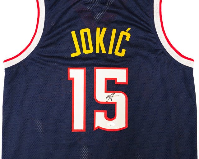 Nikola Jokic Denver Signed Navy Blue Basketball Jersey JSA - Image 2