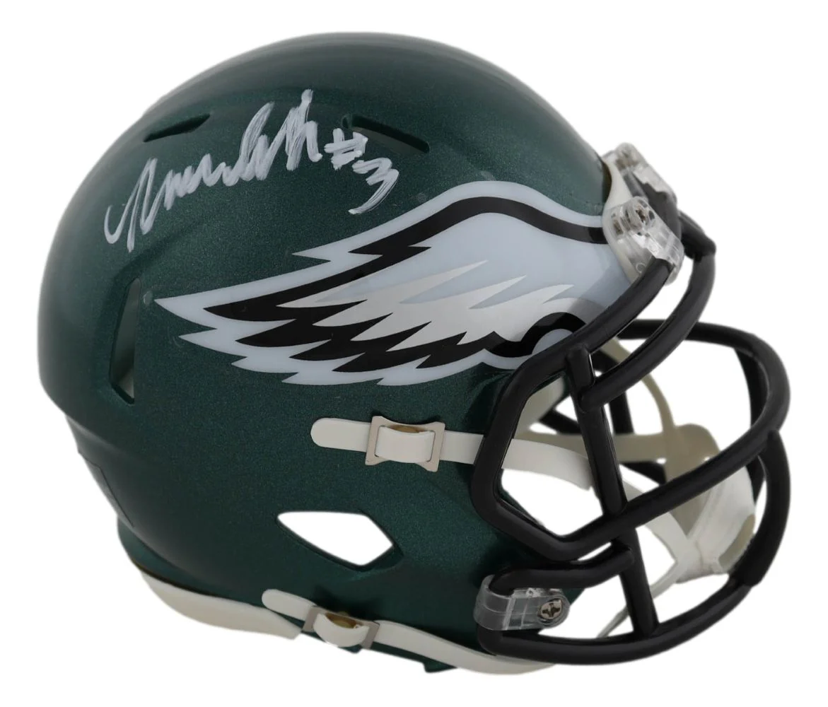 Nolan Smith Jr Signed Philadelphia Eagles Mini Speed Helmet JSA