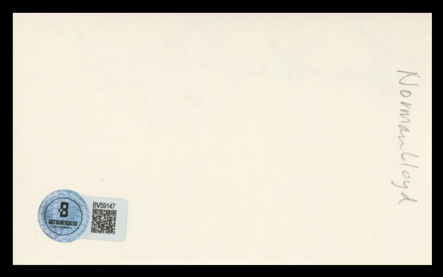 Norman Lloyd Saboteur Authentic Signed 3x5 Index Card Autographed BAS #BV59147 - Image 3