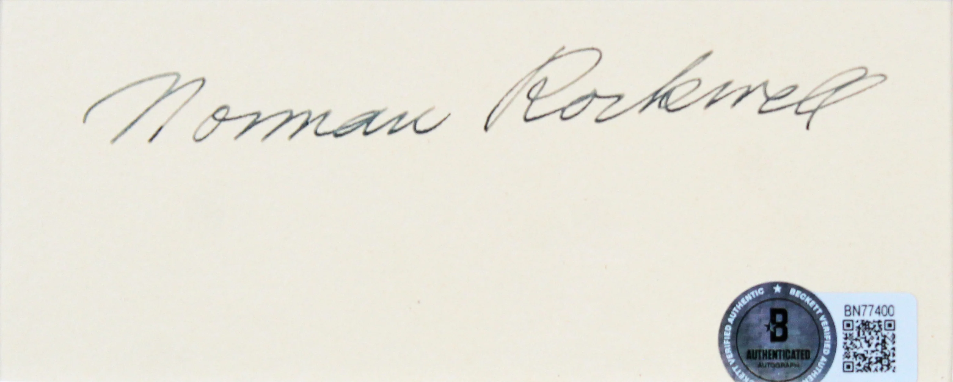 Norman Rockwell Authentic Signed & Framed Cut Signature BAS #BN77400 - Image 3