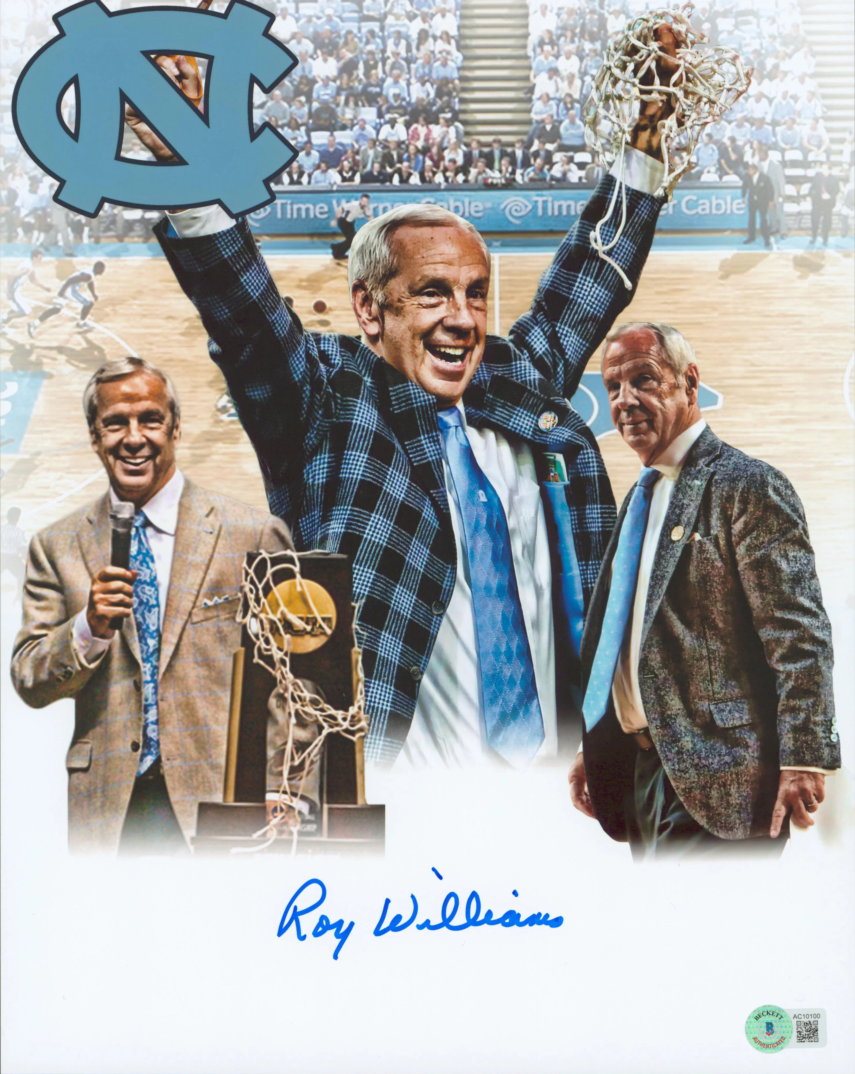North Carolina Roy Williams Authentic Signed 11x14 Photo BAS Witnessed - Image 2