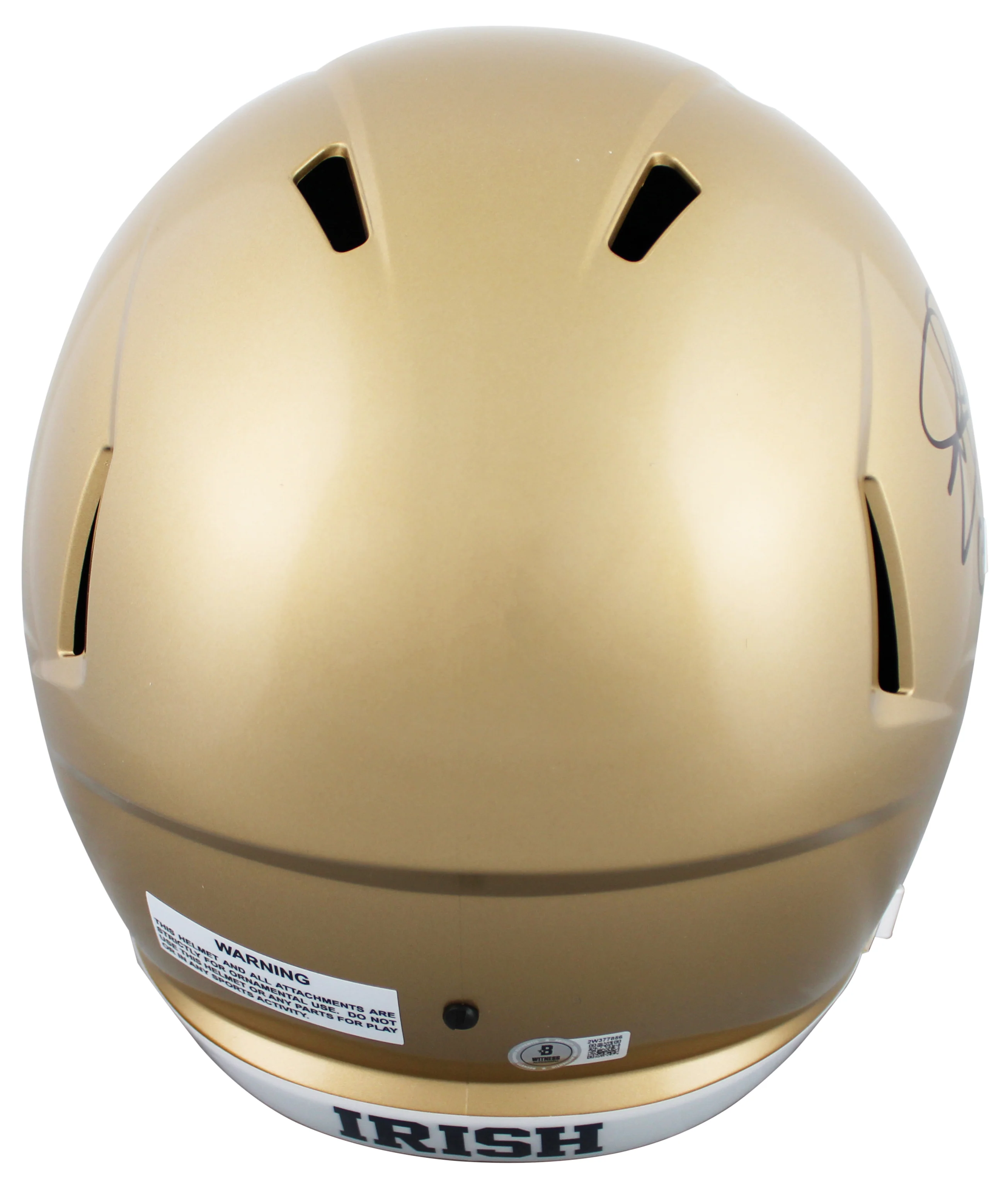 Notre Dame Joe Theismann "Go Irish!" Signed F/S Speed Rep Helmet W/ Case BAS Wit - Image 4