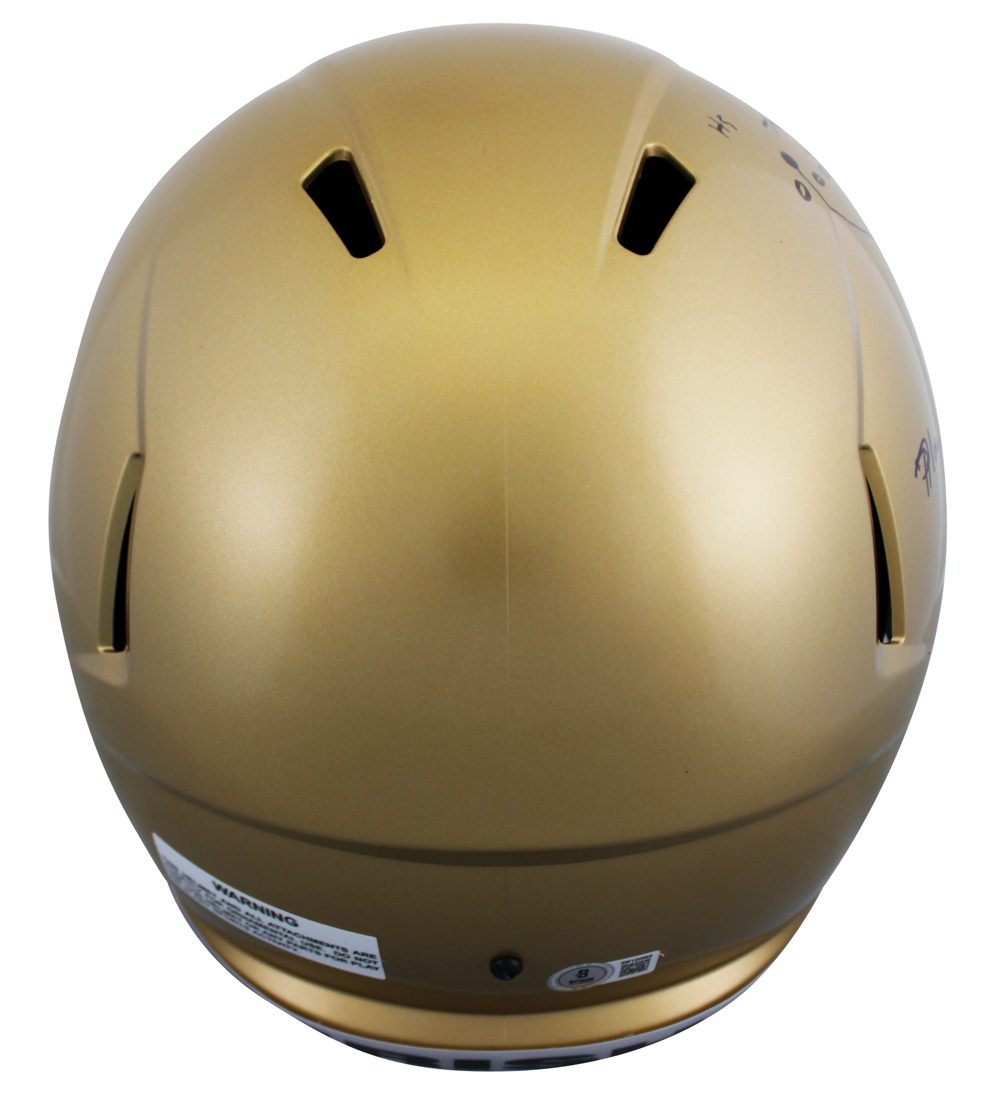 Notre Dame Rudy Ruettiger Signed F/S Speed Rep Helmet w/ Hand Drawn Play BAS W 2 - Image 3