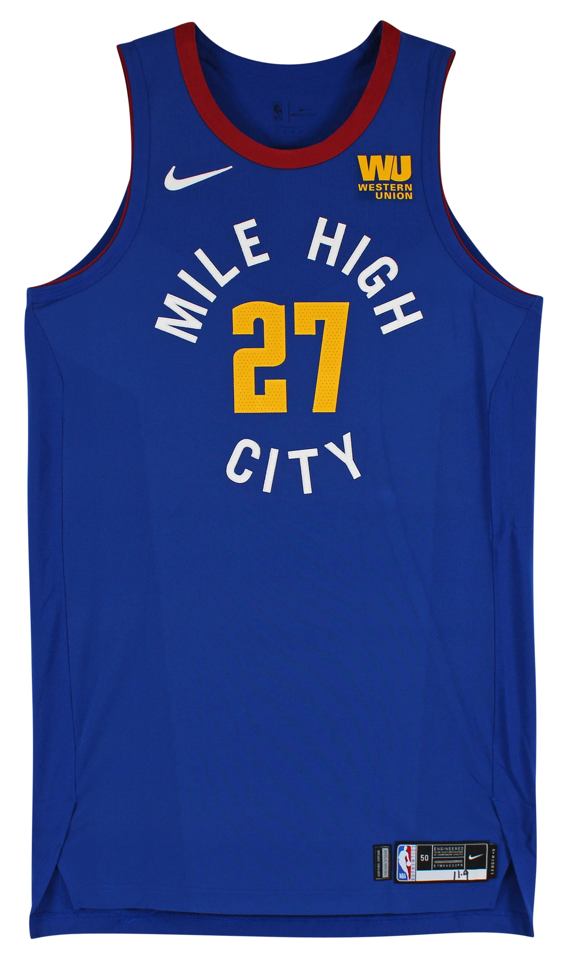 Nuggets Jamal Murray November 9, 2018 Game Used Blue Nike Jersey - Image 4