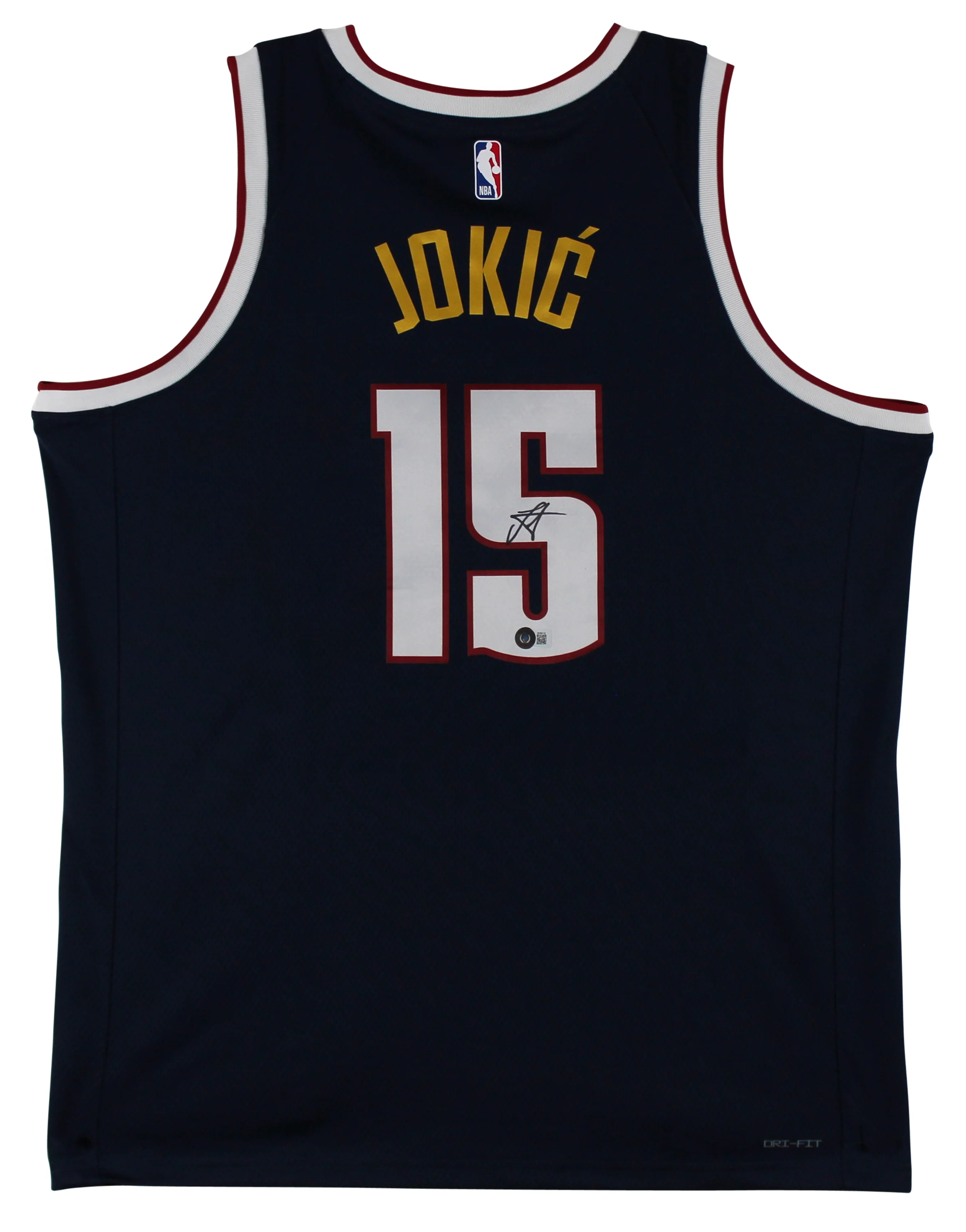 Nuggets Nikola Jokic Authentic Signed Navy Blue Nike Swingman Jersey BAS 1 - Image 2
