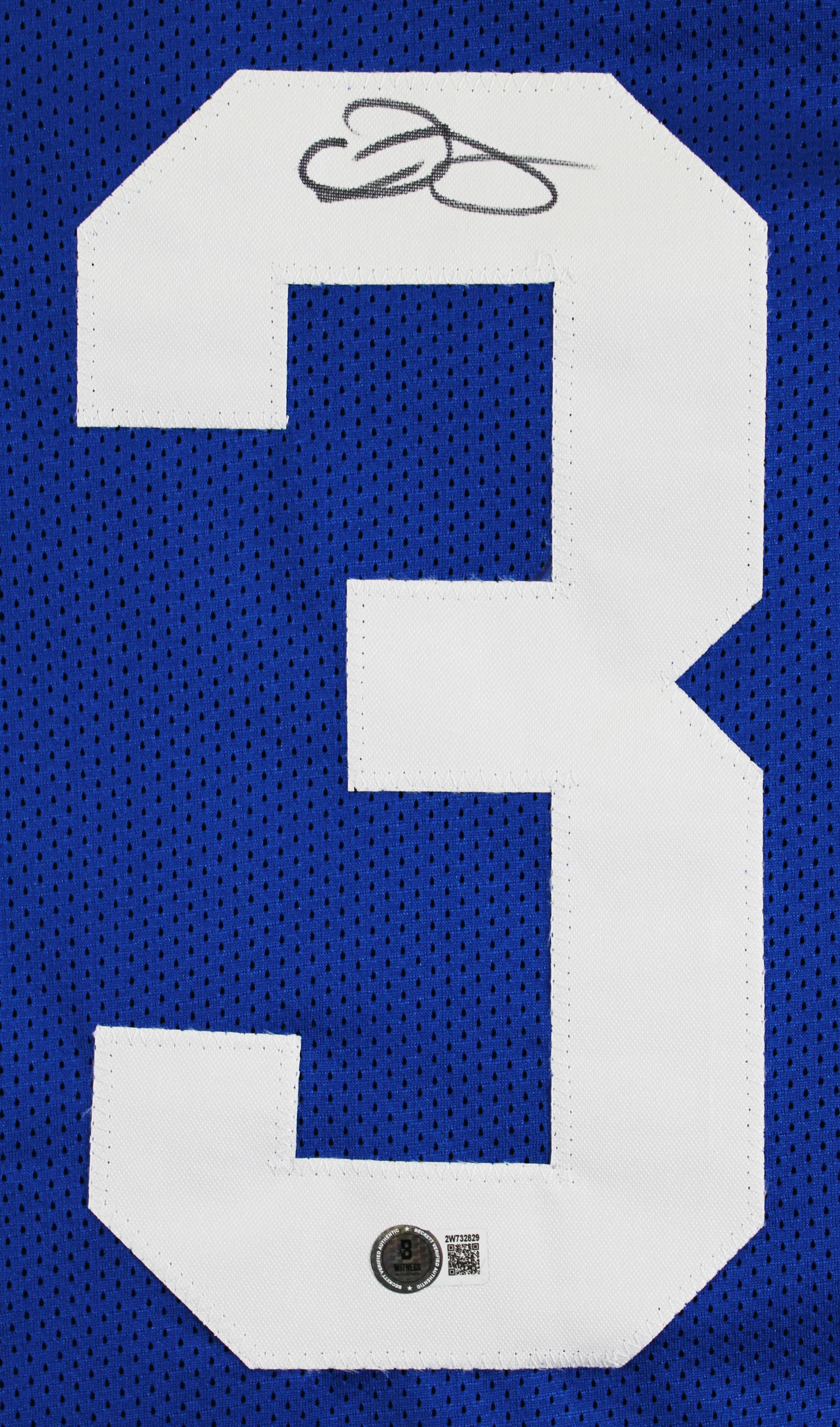 Odell Beckham Jr. Authentic Signed Blue Pro Style Jersey BAS Witnessed - Image 3