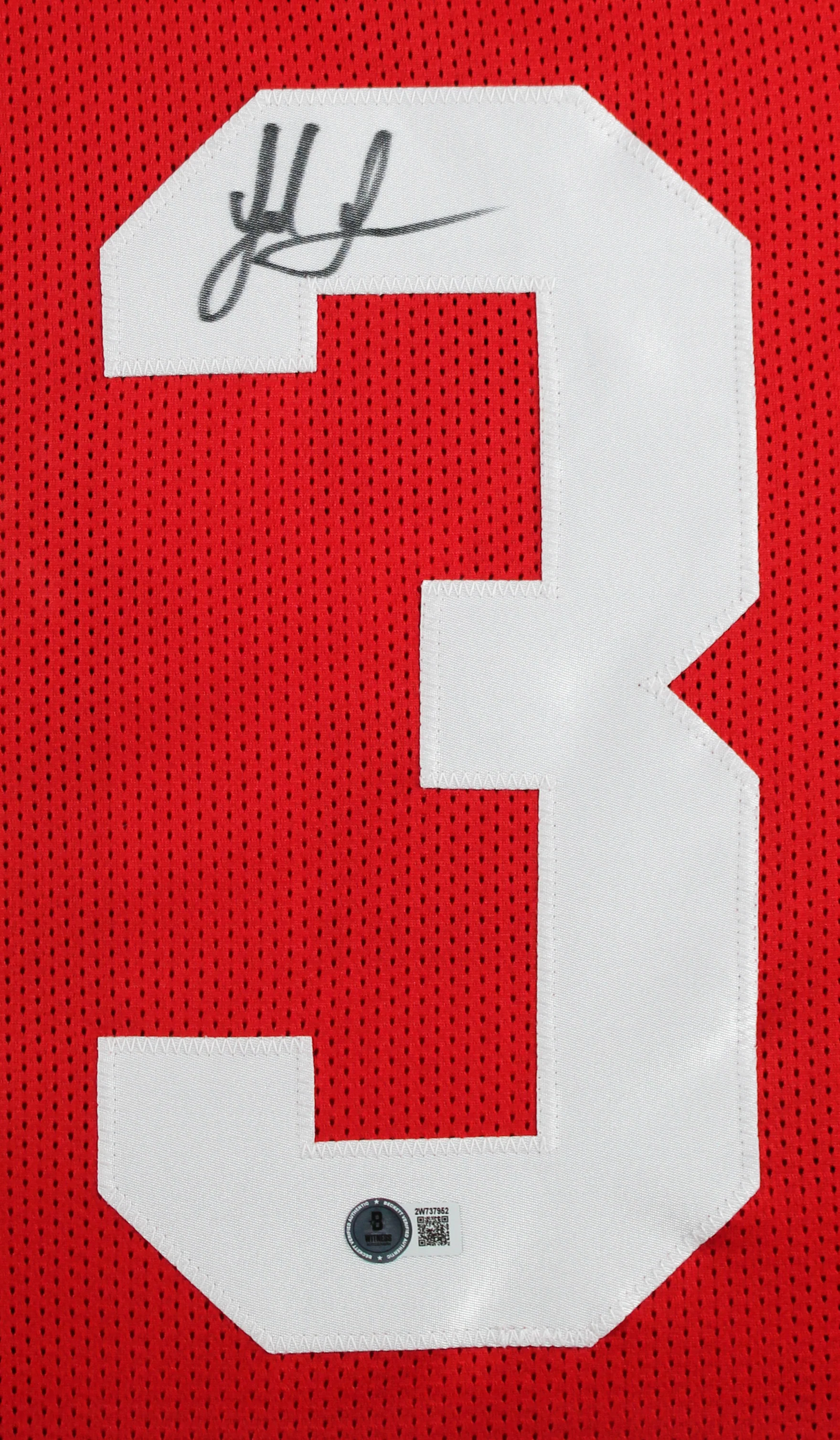 Ohio State Jack Sawyer Authentic Signed Red Pro Style Framed Jersey BAS Witness - Image 3