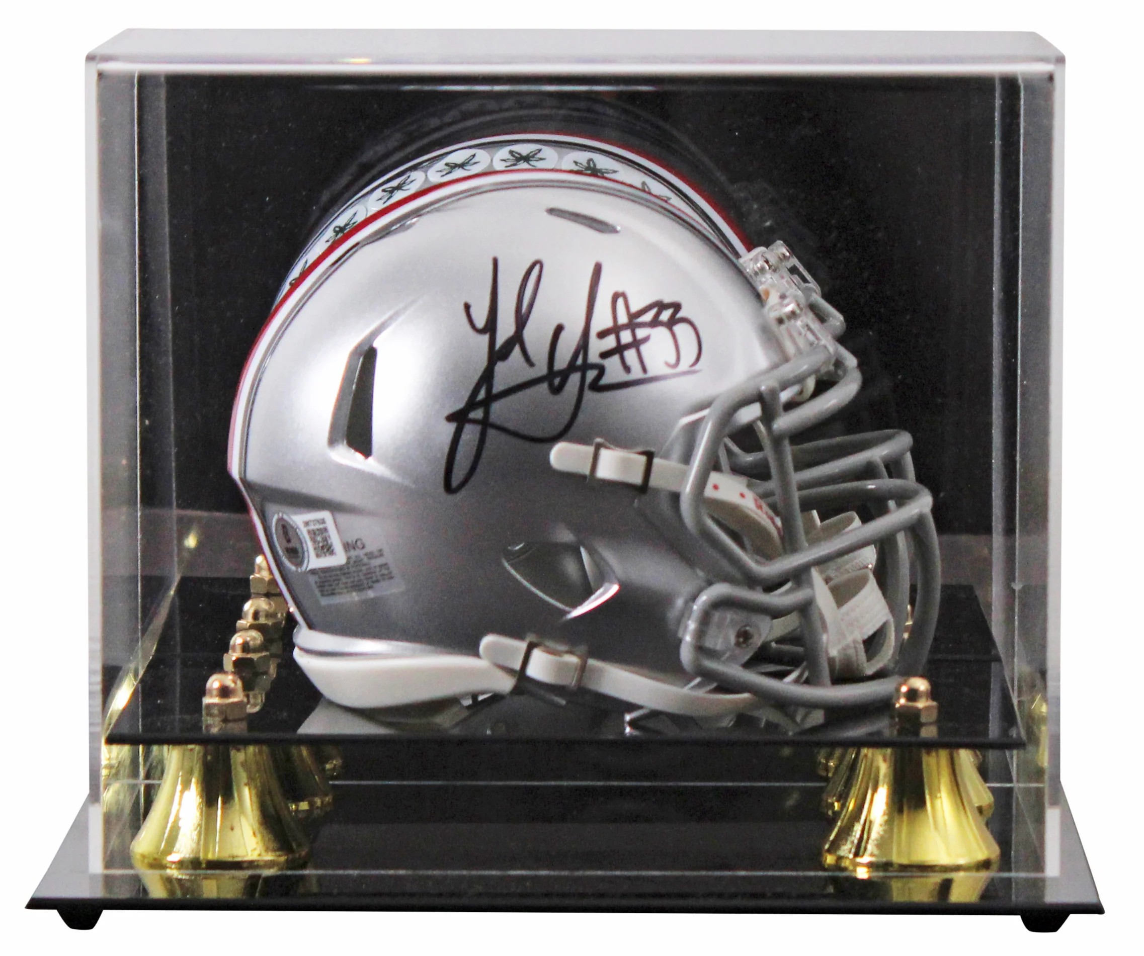 Ohio State Jack Sawyer Authentic Signed Speed Mini Helmet W/ Case BAS Witnessed - Image 2