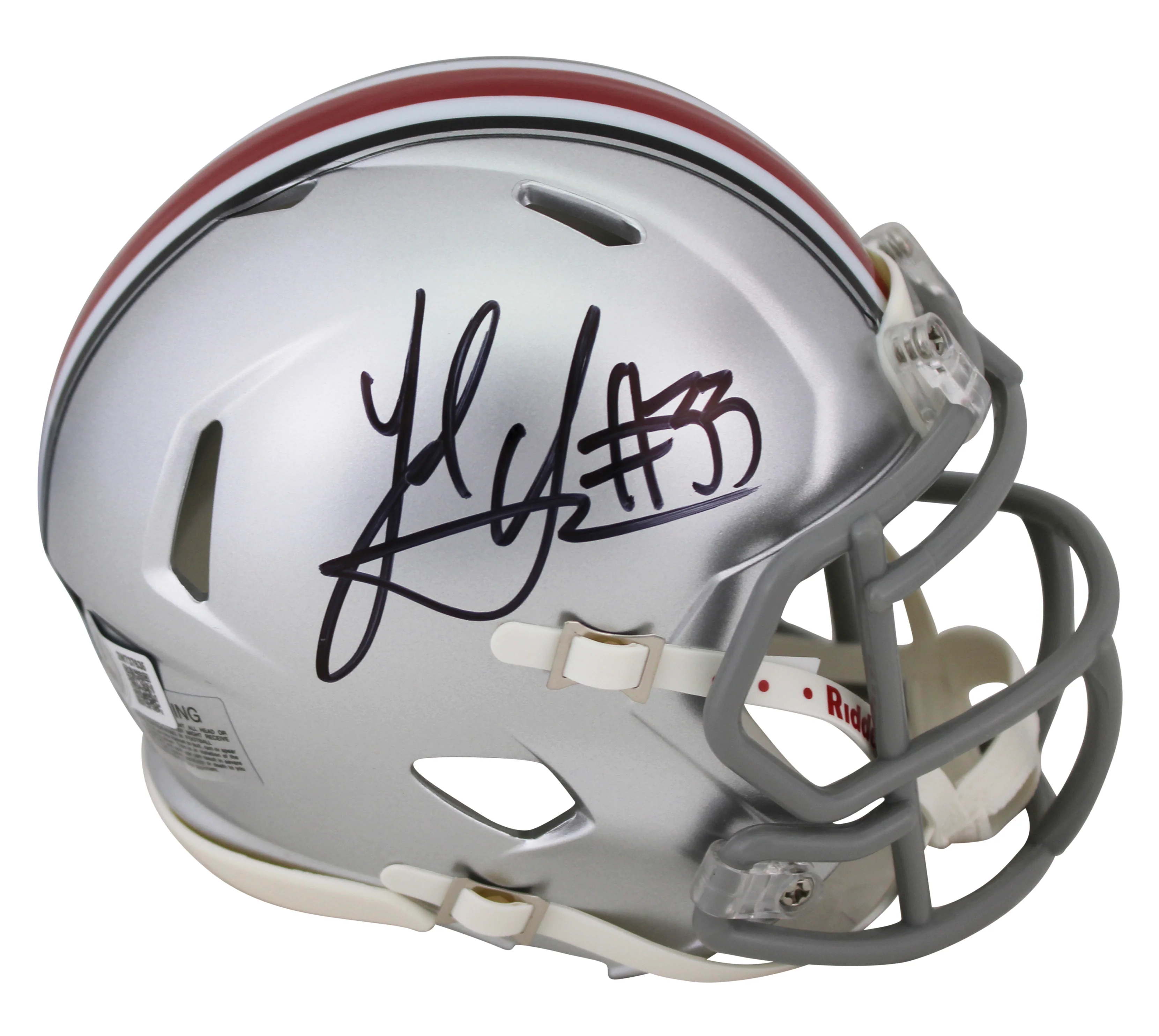 Ohio State Jack Sawyer Authentic Signed Speed Mini Helmet W/ Case BAS Witnessed - Image 3
