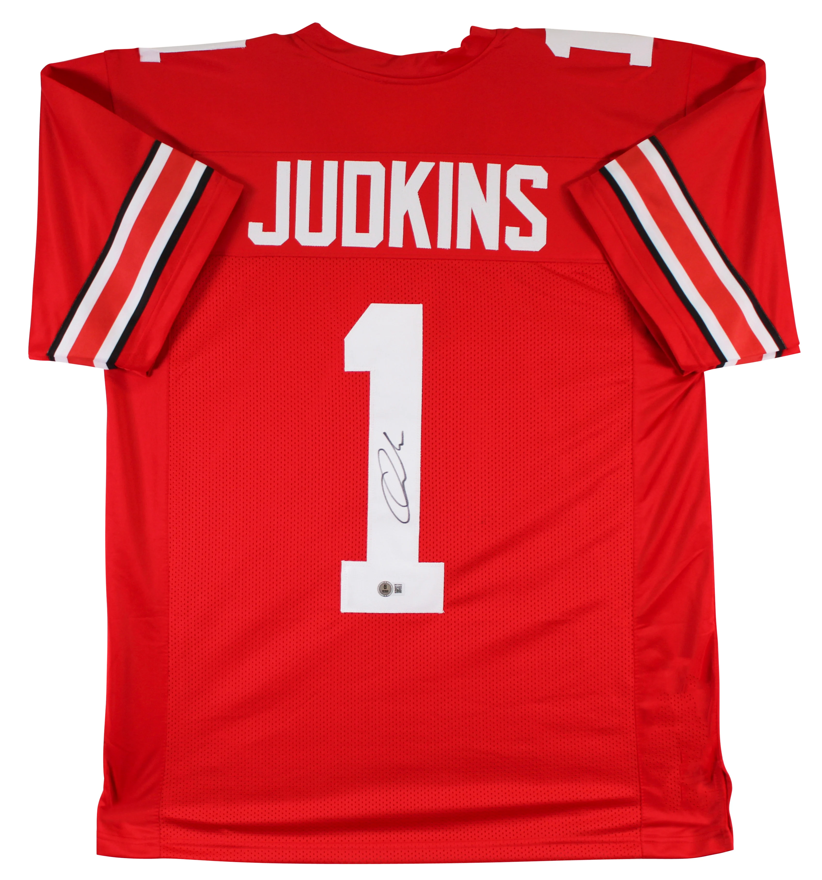 Ohio State Quinshon Judkins Authentic Signed Red Pro Style Jersey BAS Witnessed - Image 2