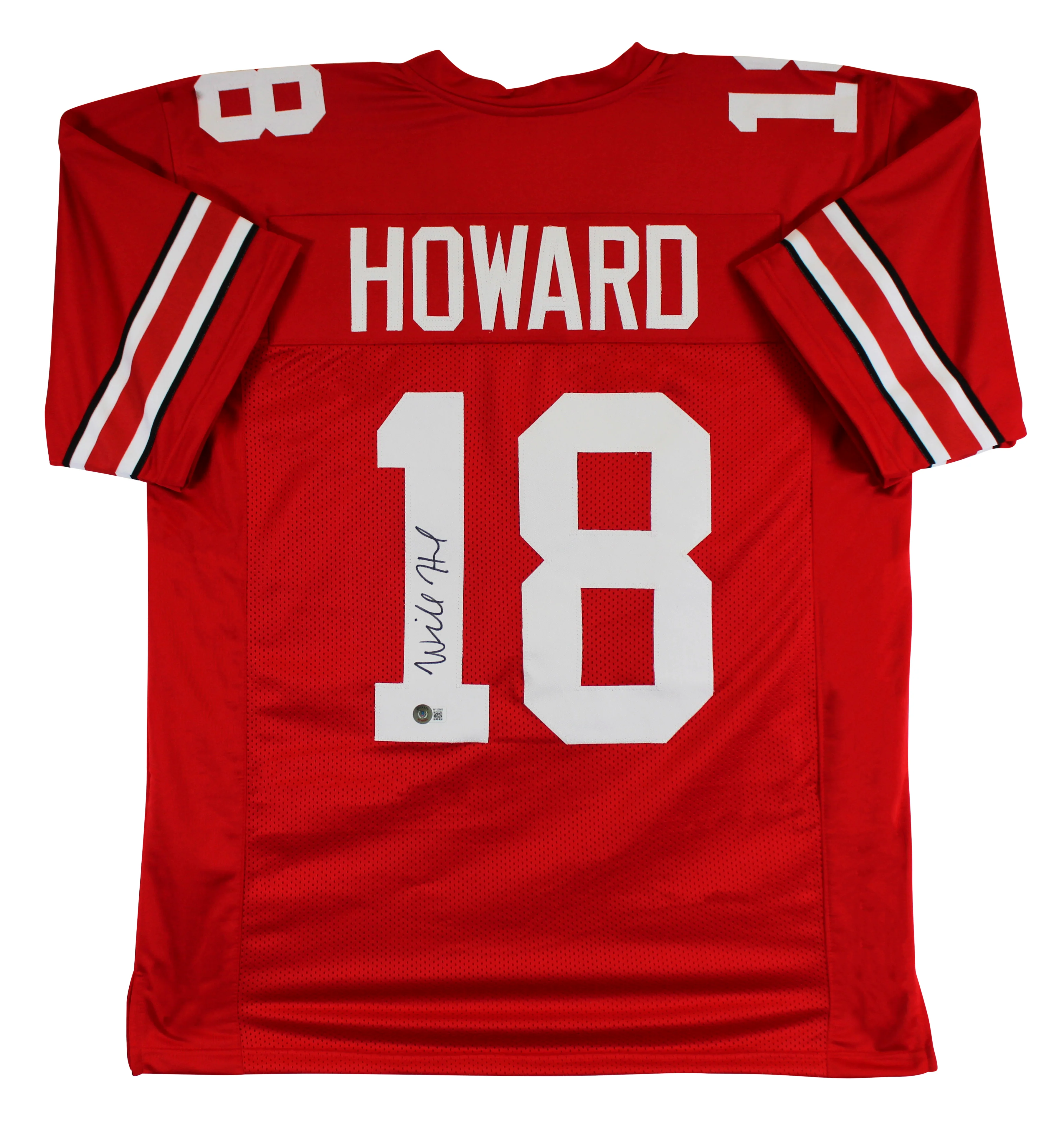 Ohio State Will Howard Authentic Signed Red Pro Style Jersey BAS Witnessed - Image 2