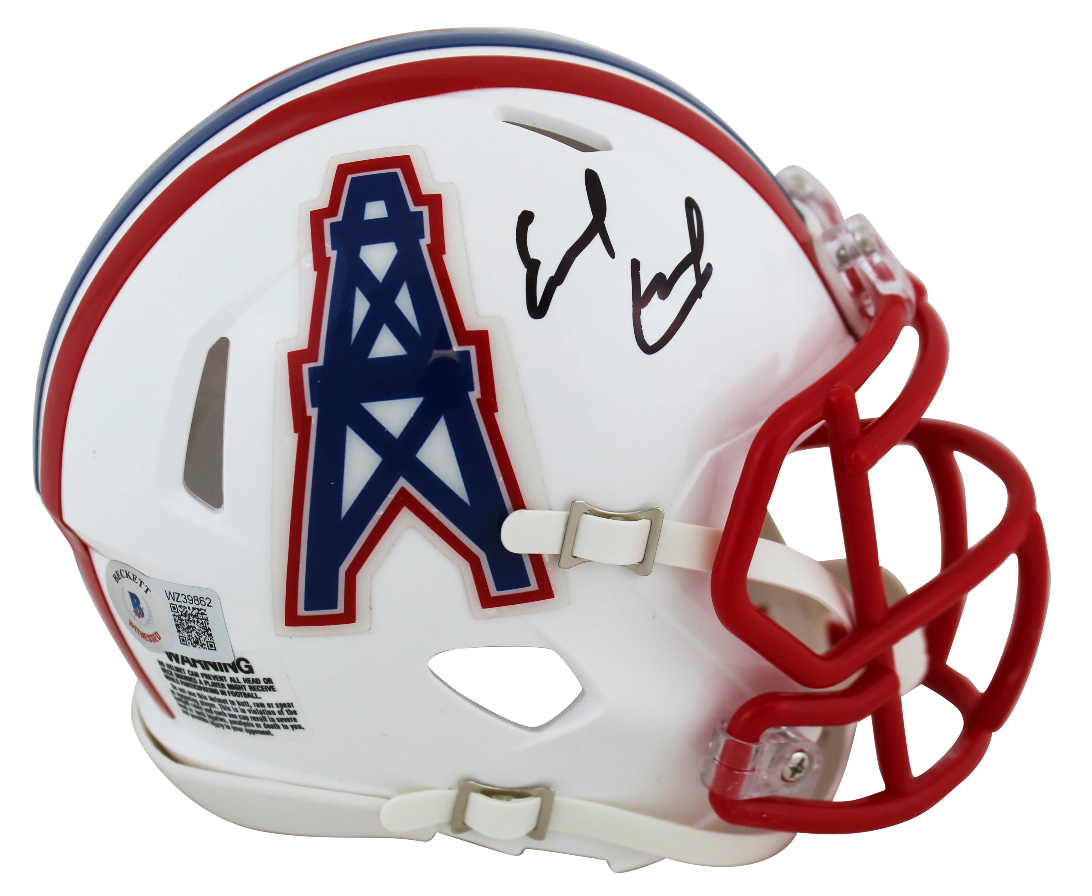 Oilers Earl Campbell Signed 1981-98 TB Speed Mini Helmet w/ Case BAS Witnessed - Image 3