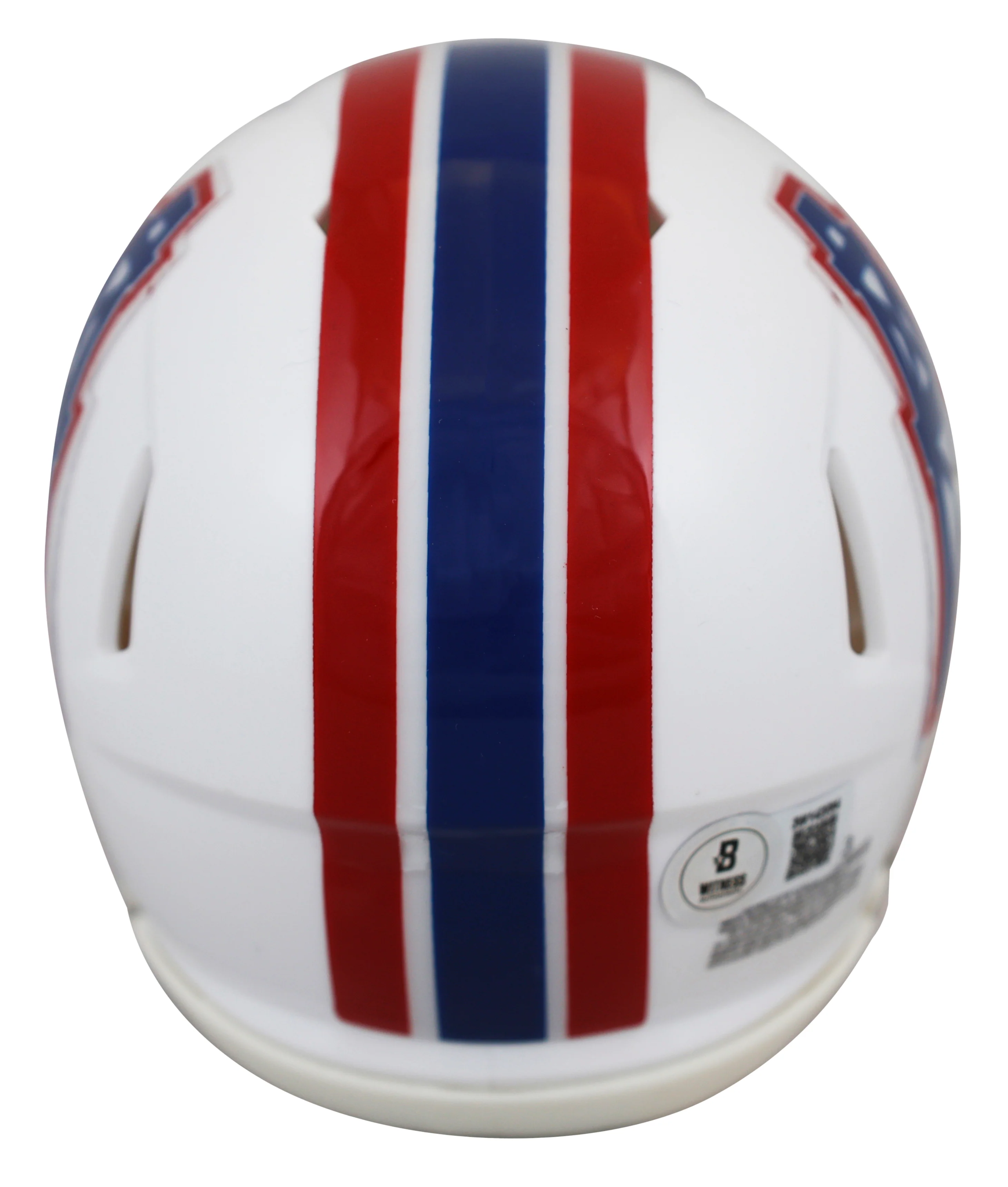 Oilers Robert Brazile "HOF 2018" Signed 1981-98 TB Speed Mini Helmet BAS Witness - Image 3