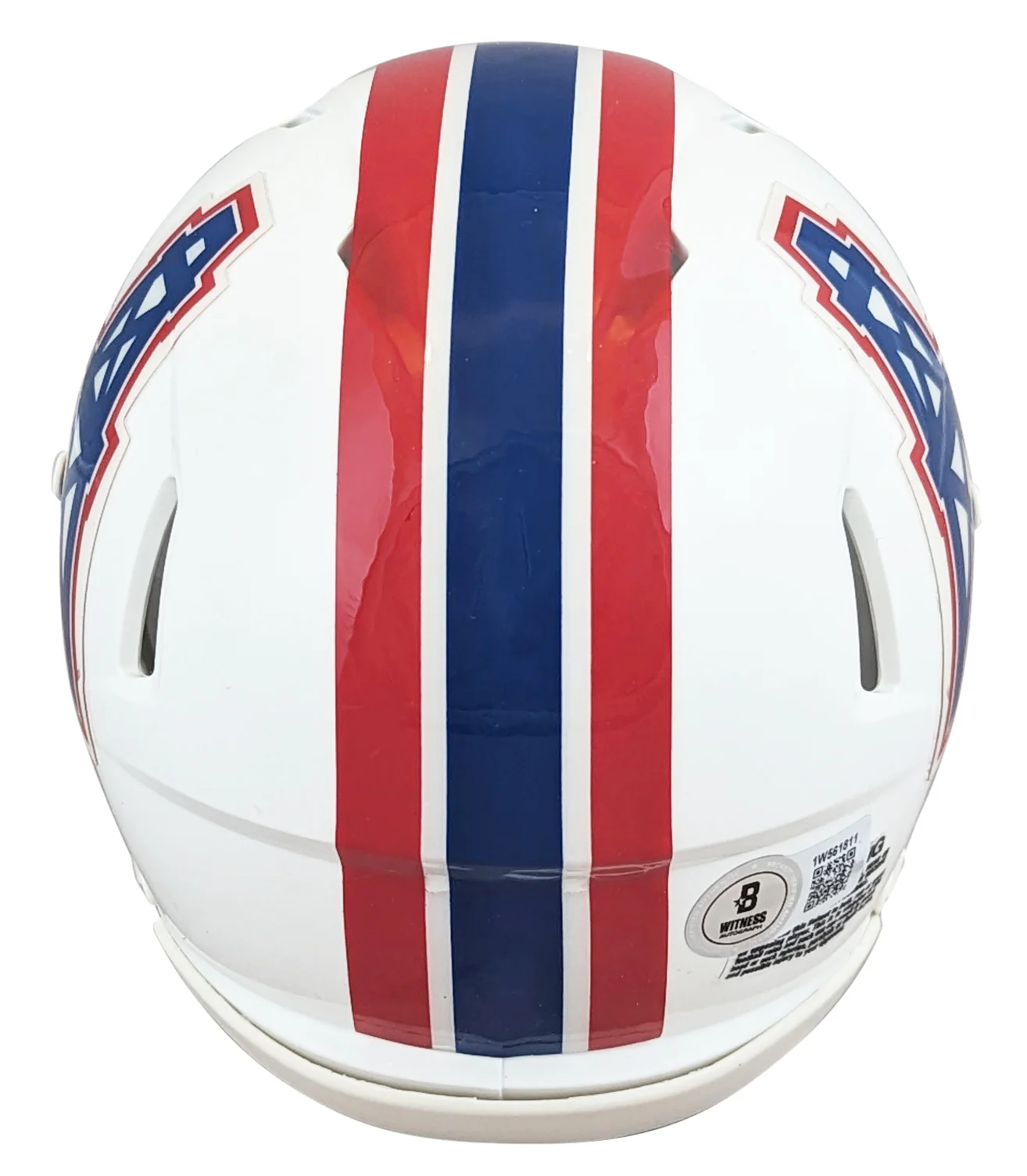 Oilers Warren Moon "HOF 06" Signed 1975-80 TB Speed Mini Helmet BAS Witnessed - Image 3