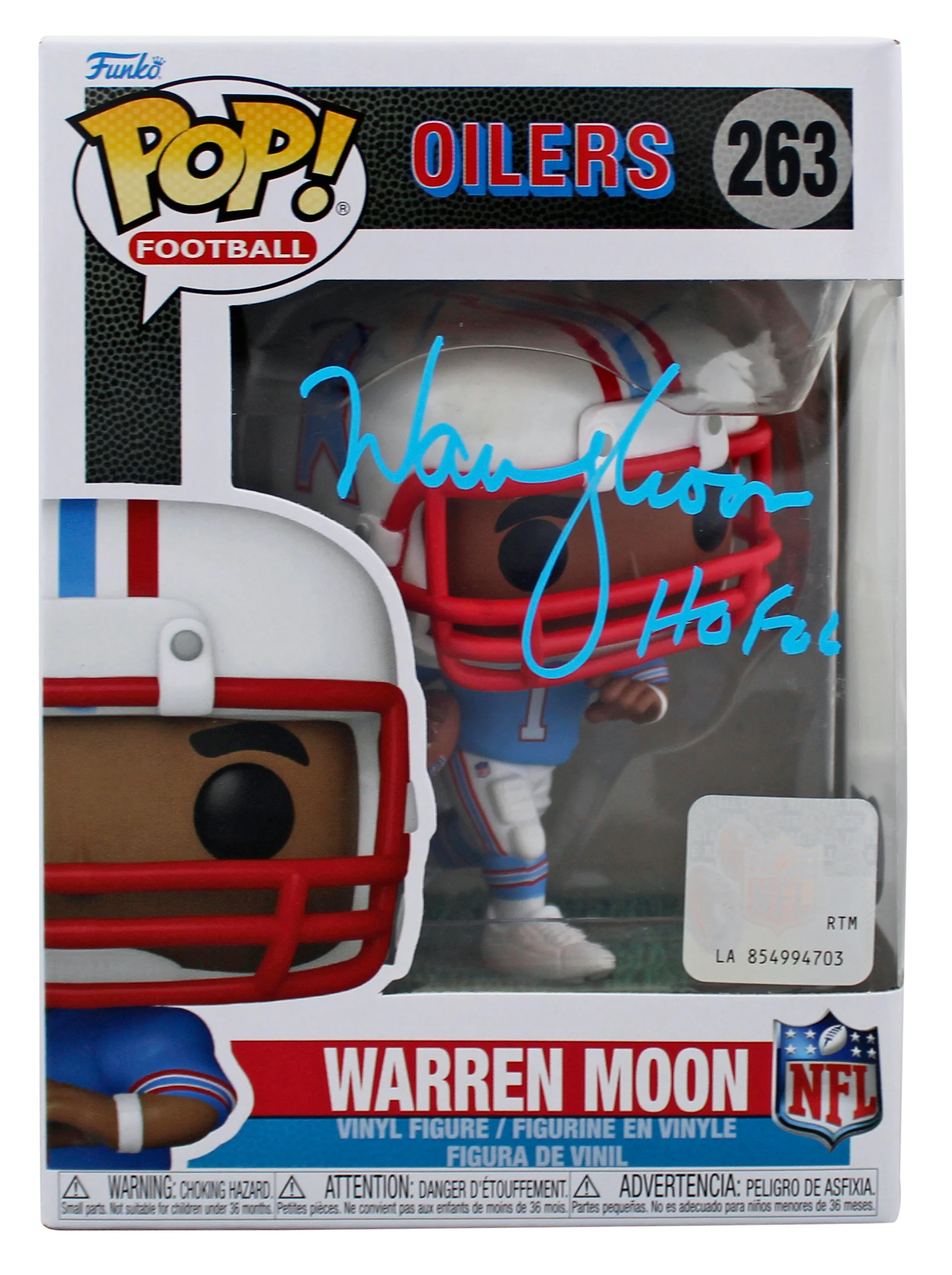 Oilers Warren Moon "HOF 06" Signed #263 Funko Pop Vinyl Figure BAS Witnessed - Image 2