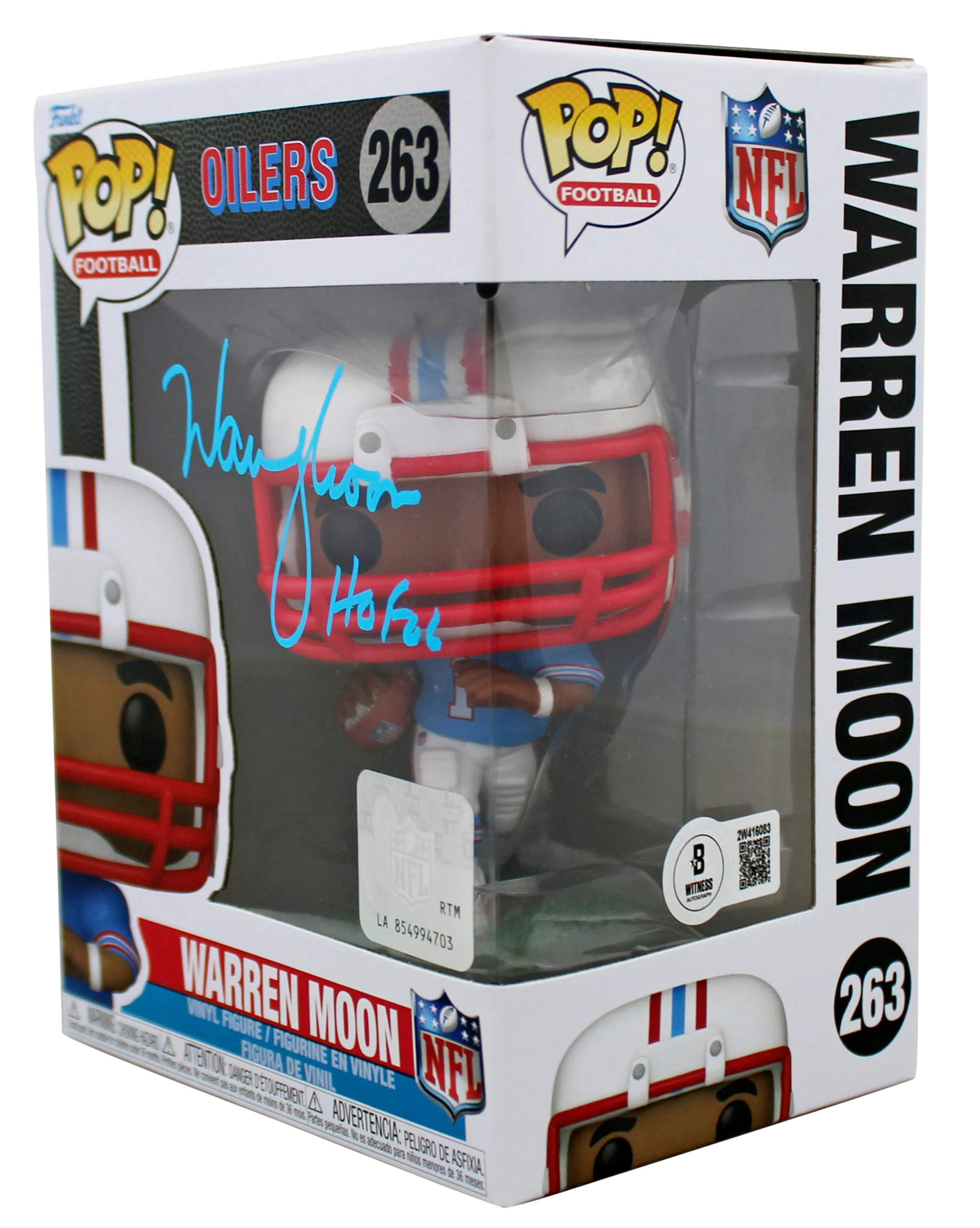 Oilers Warren Moon "HOF 06" Signed #263 Funko Pop Vinyl Figure BAS Witnessed - Image 3