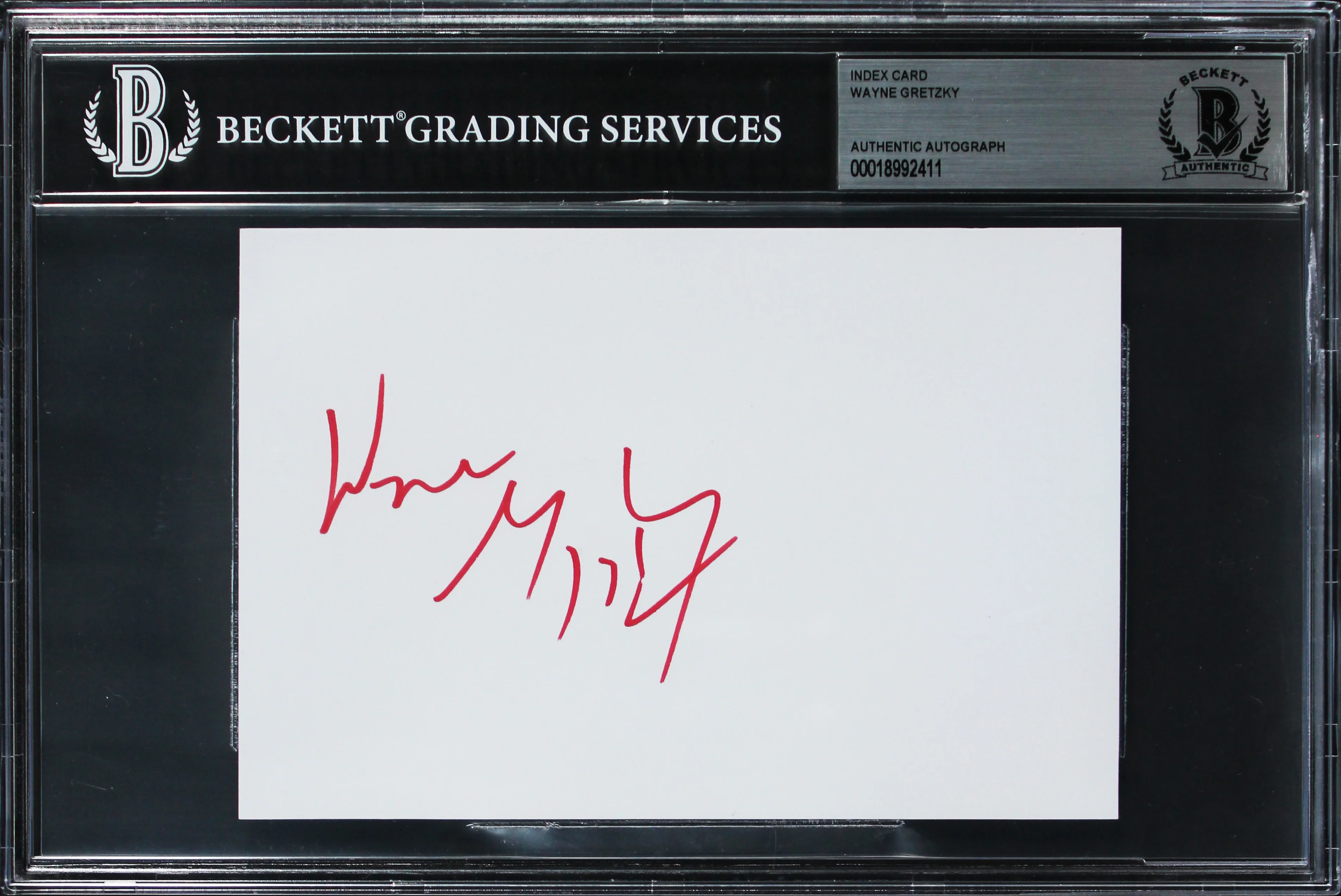Oilers Wayne Gretzky Authentic Signed 4x6 Index Card Autographed BAS Slabbed 1 - Image 2