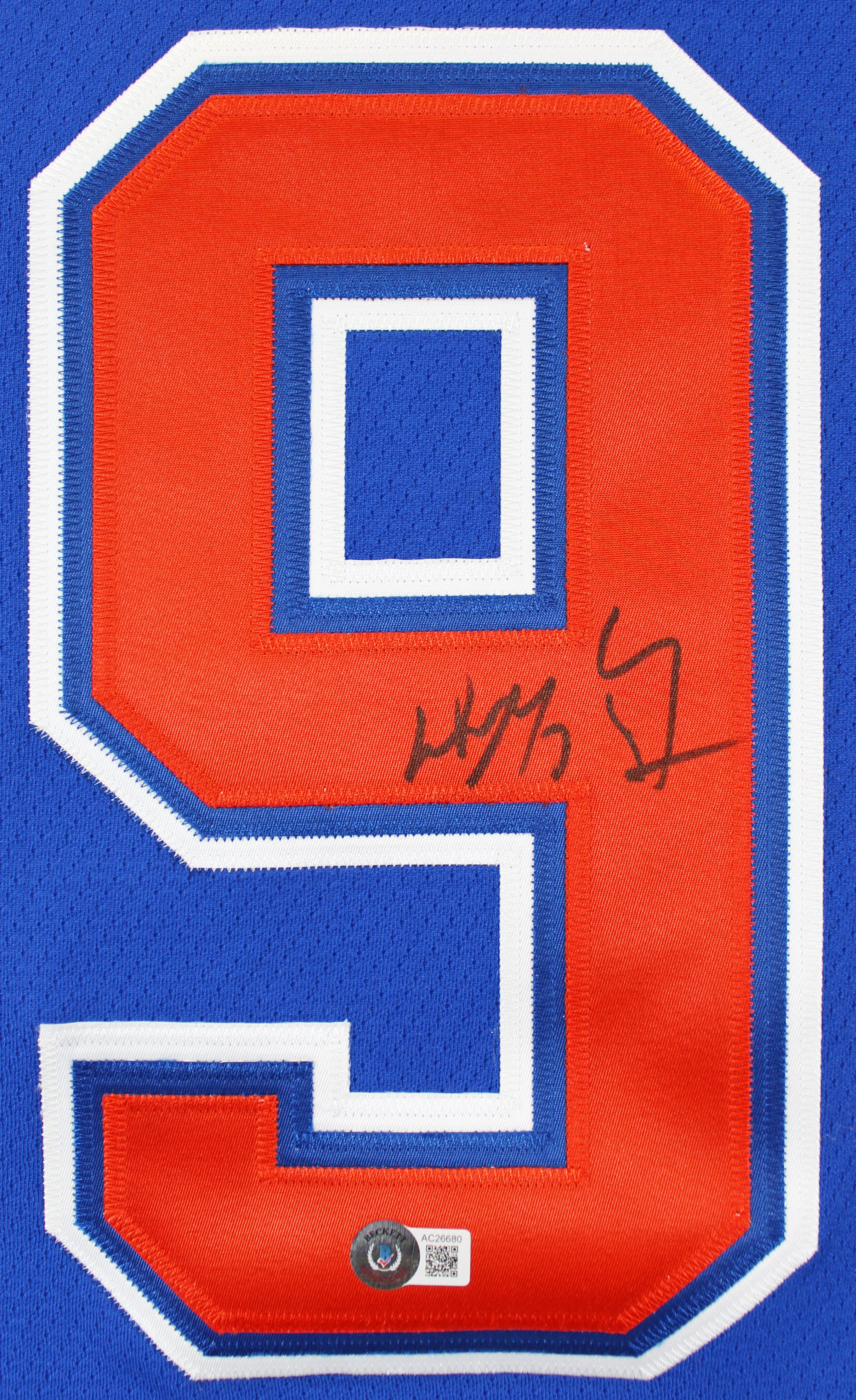 Oilers Wayne Gretzky Signed Blue 1986-87 Vintage Hockey M&N Jersey BAS #AC26680 - Image 3