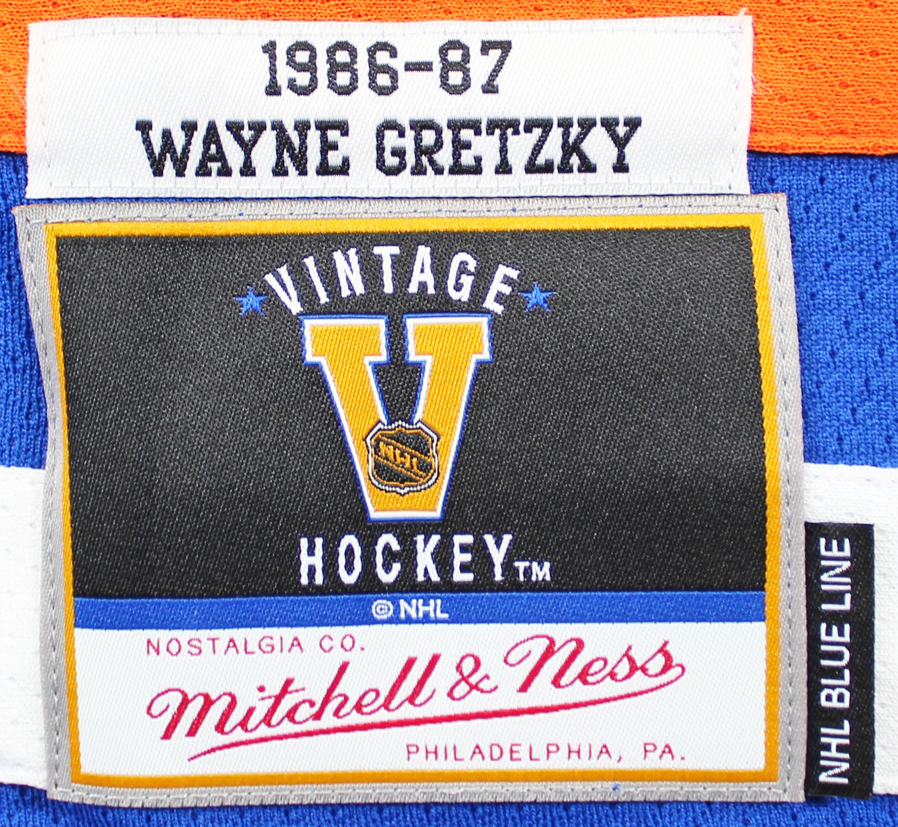 Oilers Wayne Gretzky Signed Blue 1986-87 Vintage Hockey M&N Jersey BAS #AC26680 - Image 6
