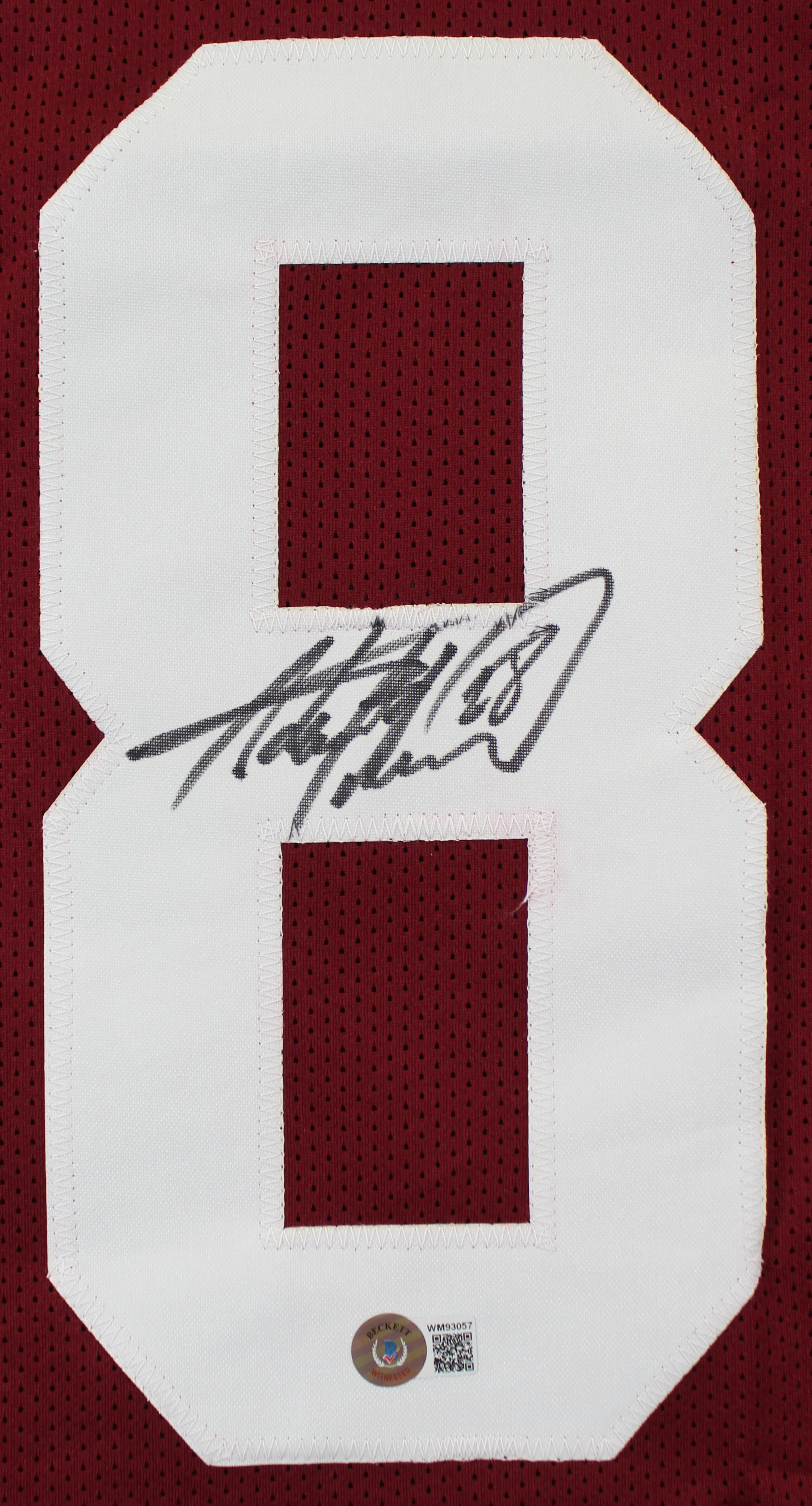 Oklahoma Adrian Peterson Authentic Signed Maroon Pro Style Jersey BAS Witness 2 - Image 3