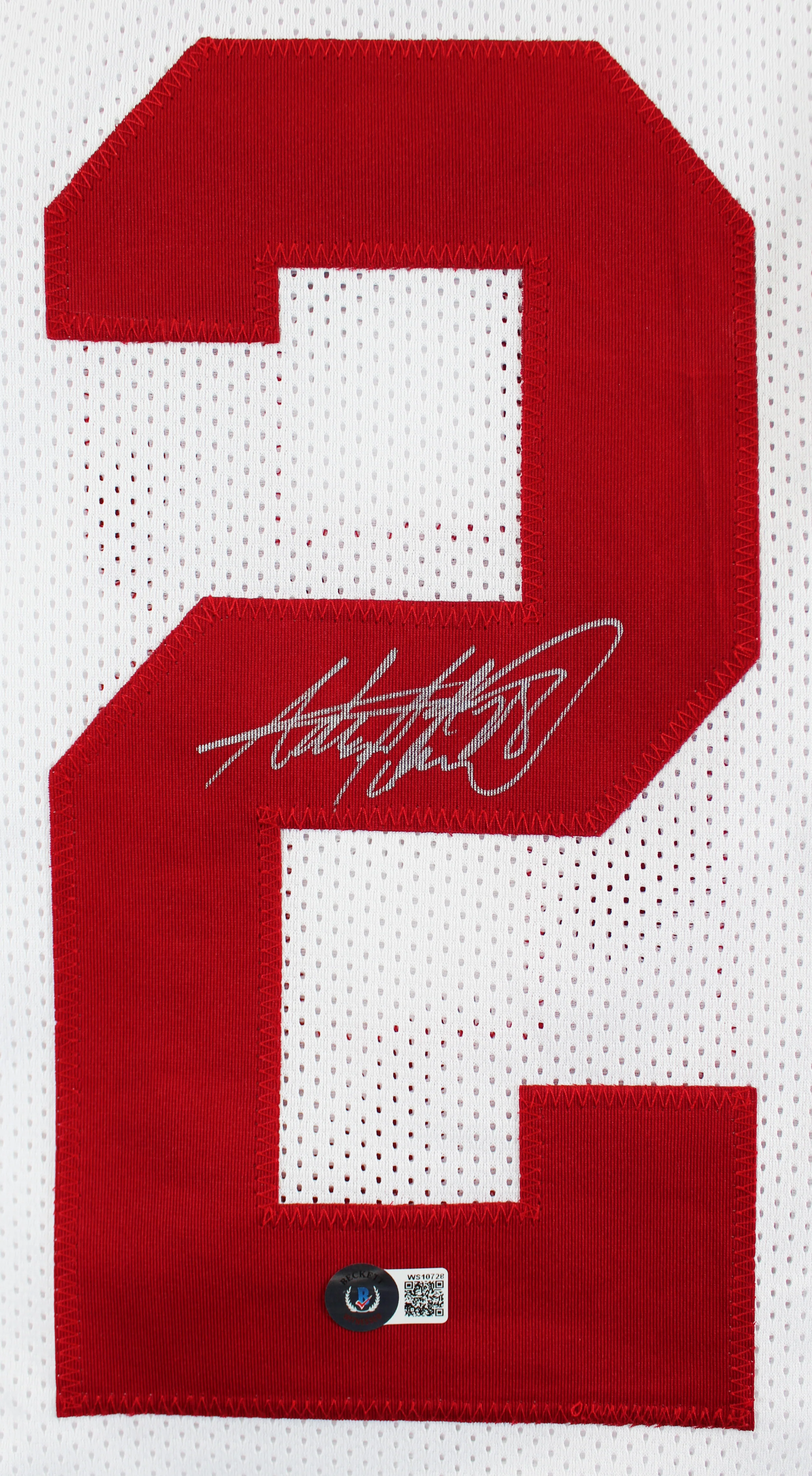 Oklahoma Adrian Peterson Authentic Signed White Pro Style Jersey BAS Witnessed - Image 3