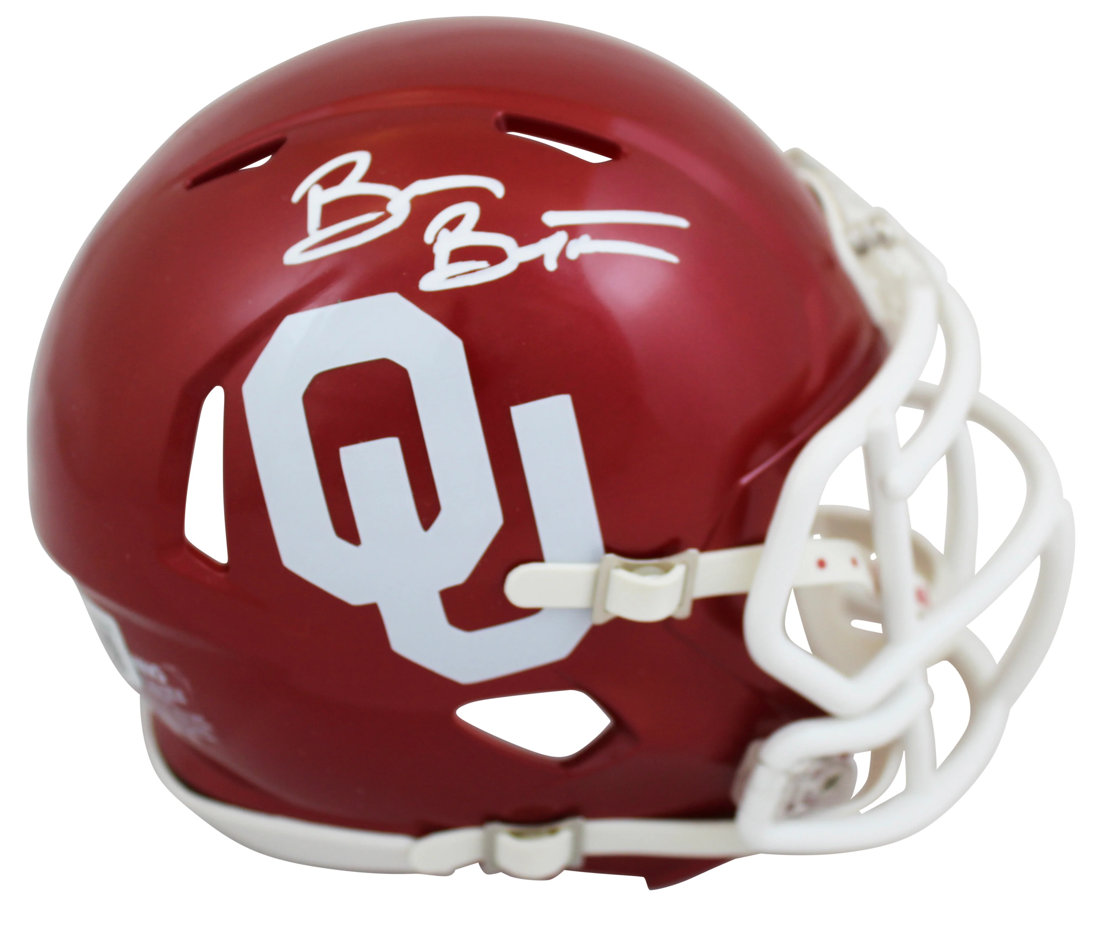 Oklahoma Brian Bosworth Authentic Signed Speed Mini Helmet W/ Case BAS Witnessed - Image 3