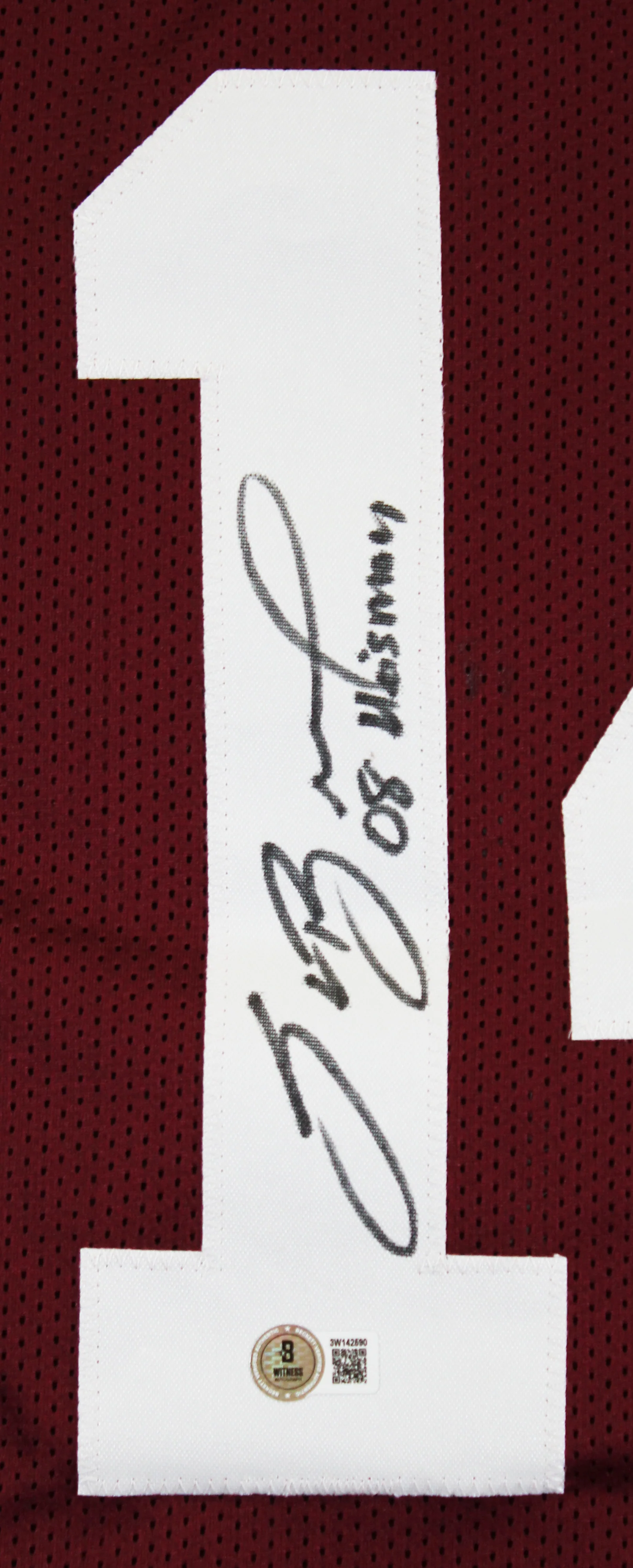 Oklahoma Sam Bradford "2008 Heisman" Signed Maroon Pro Style Jersey BAS Witness - Image 3
