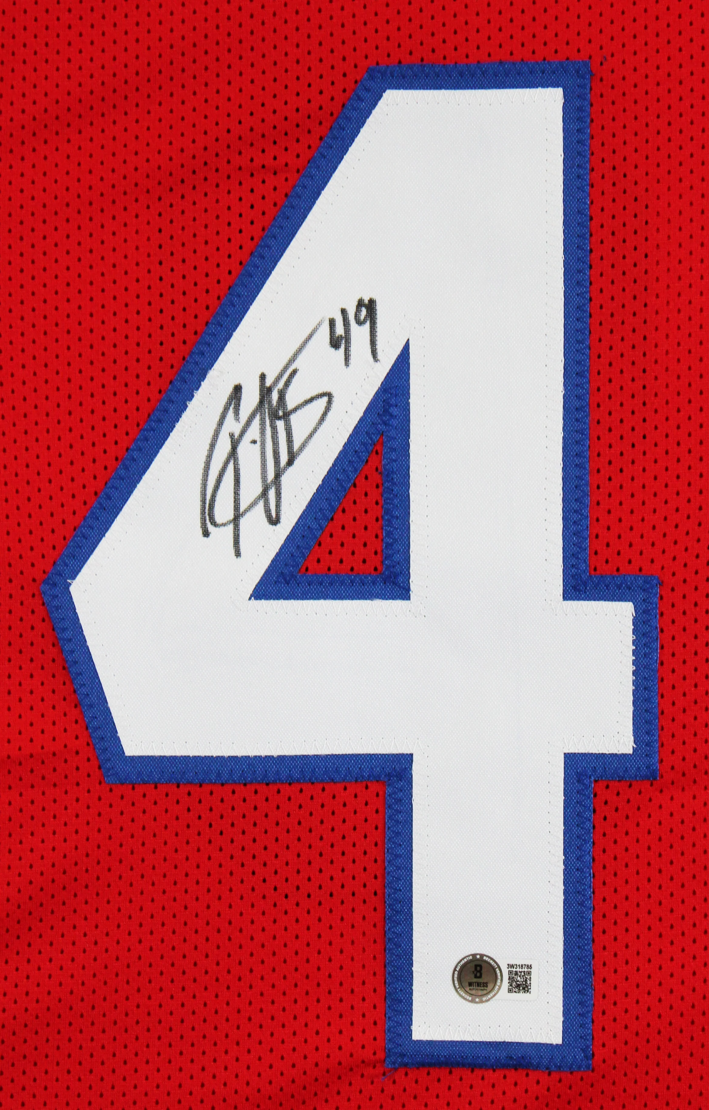 Ole Miss Patrick Willis Authentic Signed Red Pro Style Jersey BAS Witnessed - Image 3